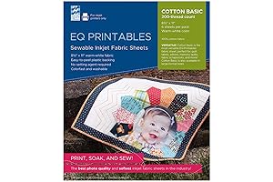 JUNE TAILOR COLORFAST SEW IN INKJET FABRIC SHEETS 8.5"X11" OFF-WHITE 6 SHEETS PACK