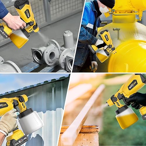 Miniatura 8 de Pulverizador de pintura inalámbrico con batería y cargador, pistola pulverizadora eléctrica de 800W con 5 boquillas y 3 patrones, pulverizador de