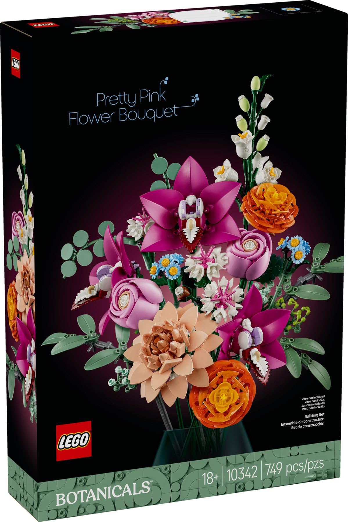 BRICKCOMPLETE Lego Botanical Collection 10342 SchΓΆner Rosafarbener BlumenstrauΓ (mit 30659