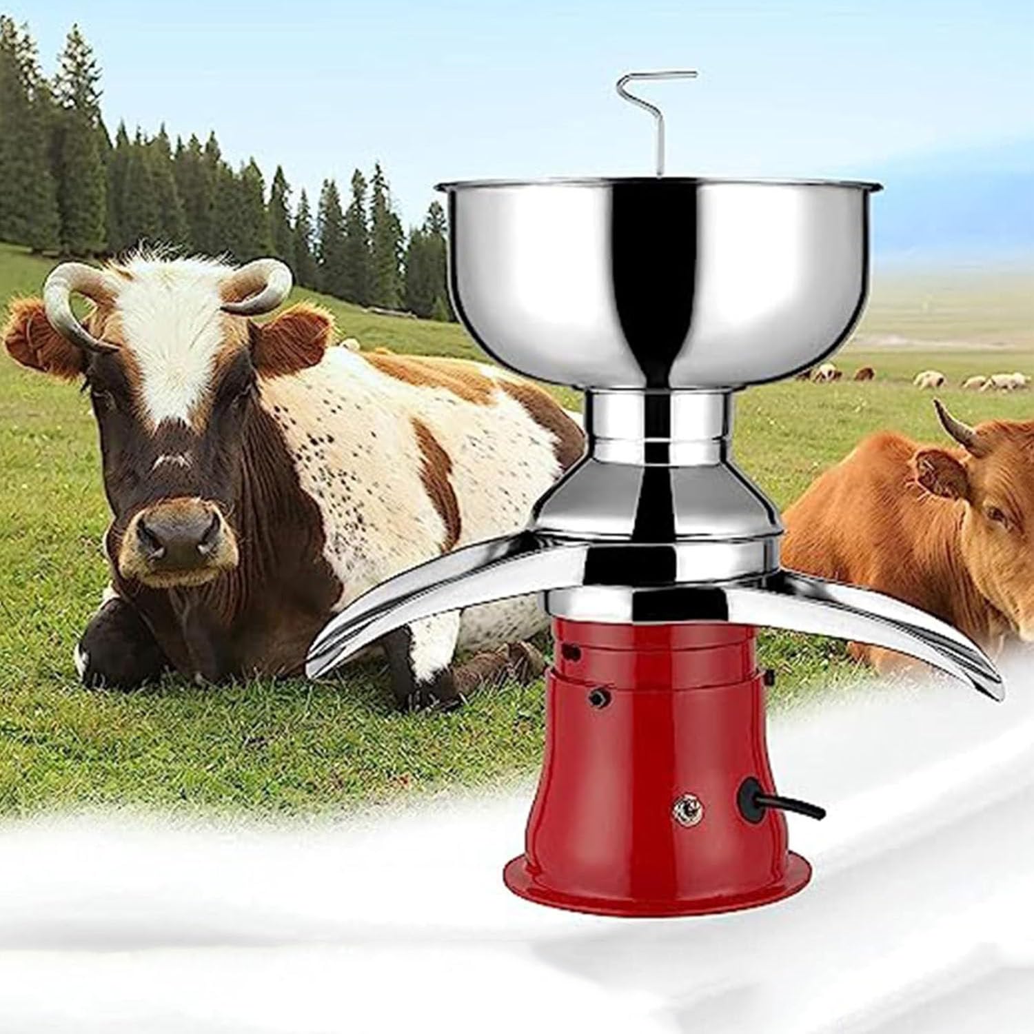 Montalatte, separatore di panna elettrico in acciaio inossidabile, alta efficienza 50 l/h per latte di capra e mucca, perfetto per la preparazione di burro e frullati fatti in casa