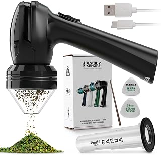 Mamba Loader XL 2g Black USB Electric Herb Grinder with Color Box. Small Portable Metal Herbal Machine & Spice Mill for the Kitchen