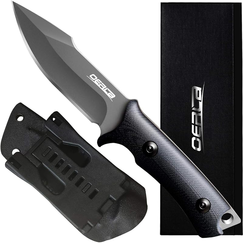 Cuchillo de hoja fija, cuchillo para acampar de acero inoxidable 420HC Full Tang, cuchillo utilitario de supervivencia para caza EDC al aire libre con mango G10 y funda Kydex