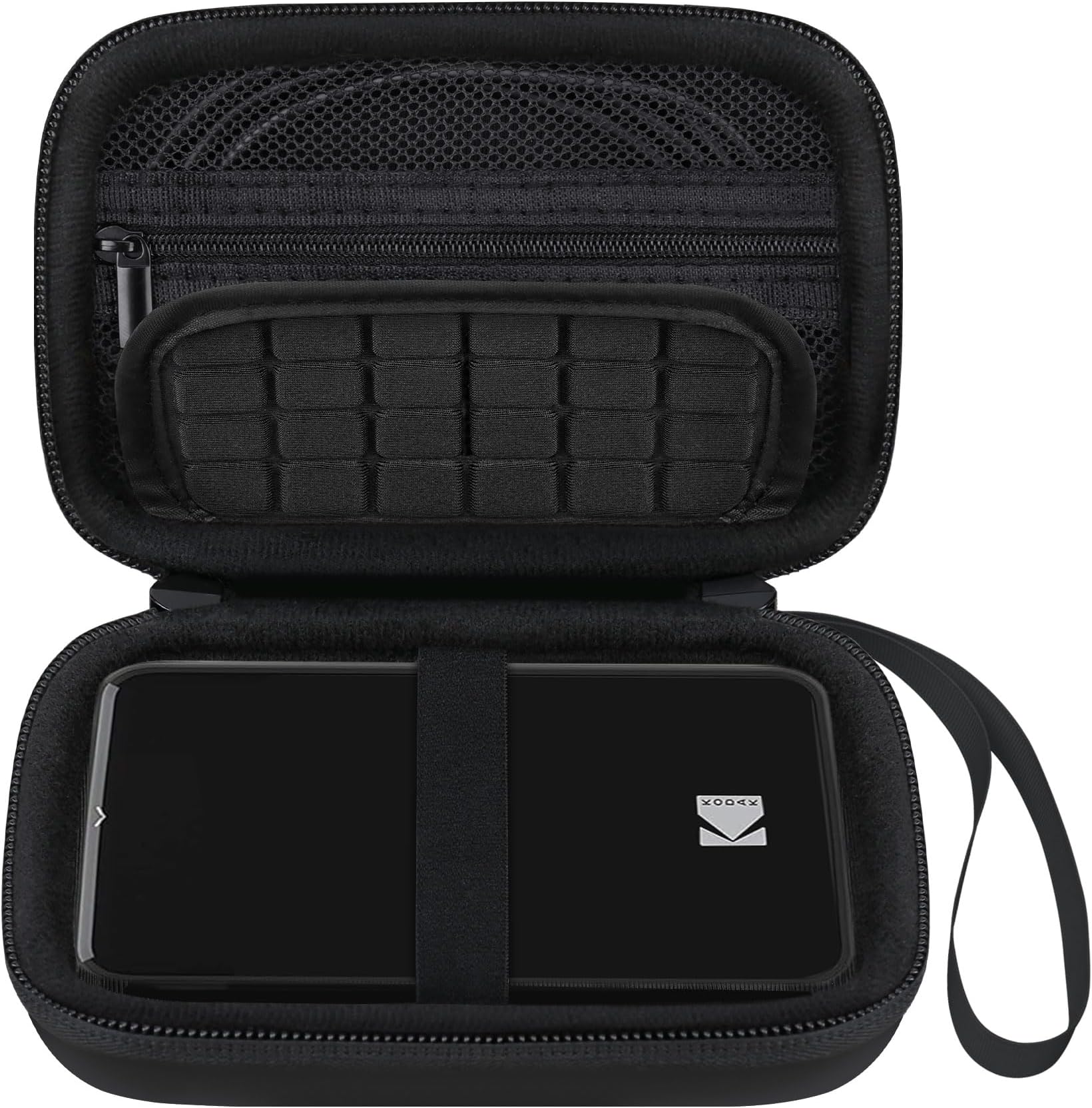 Elonbo Carrying Case for KODAK Step Instant Smartphone Photo Printer, Portable Mini Color Wireless Mobile Print Digital Camera Hard Travel Bag, Picture Printer Storage Holder, Black+Black