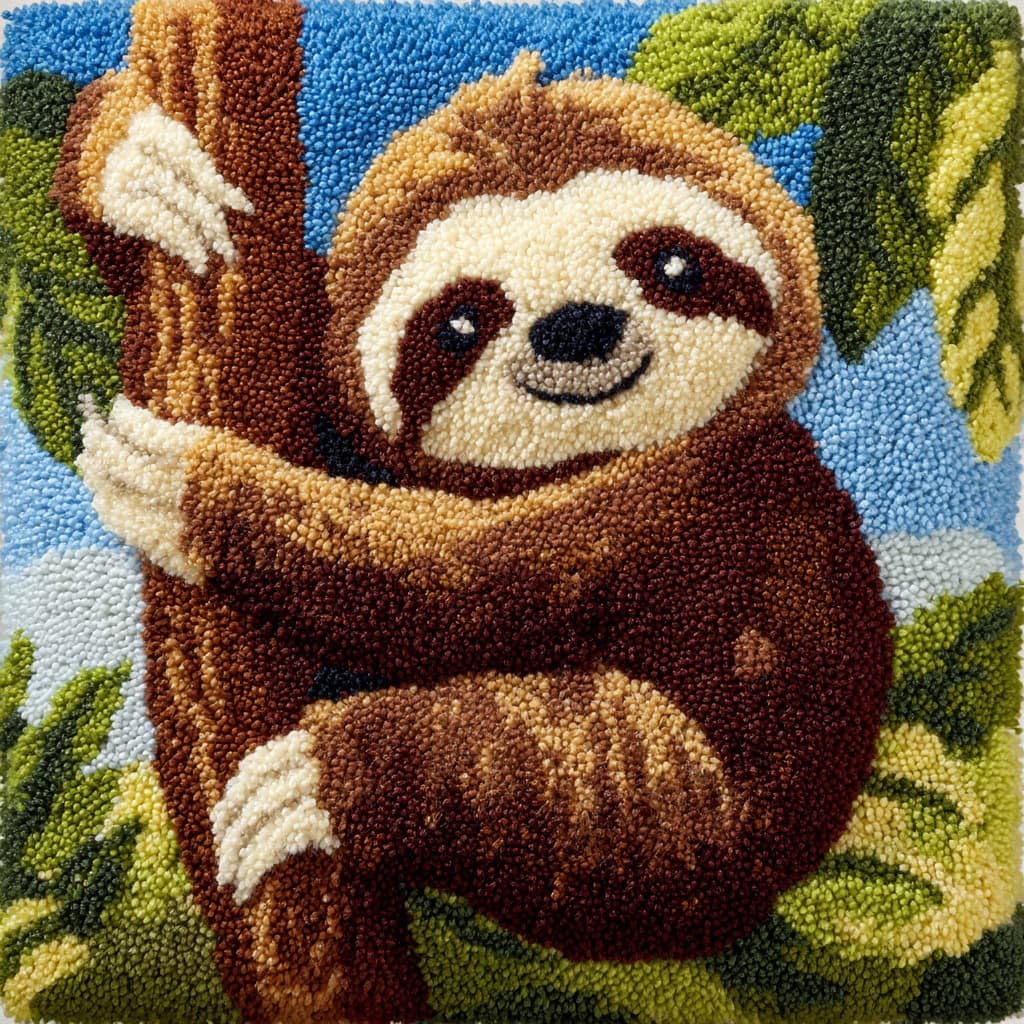 Henypt Latch Hook Cushion Kits Sloth