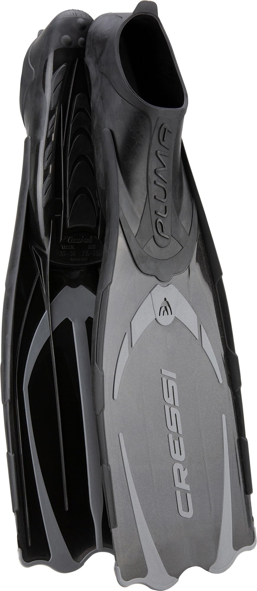 Cressi Pluma Fins - High Quality Unisex Full Foot Fins for Diving, Snorkelling, Swimming