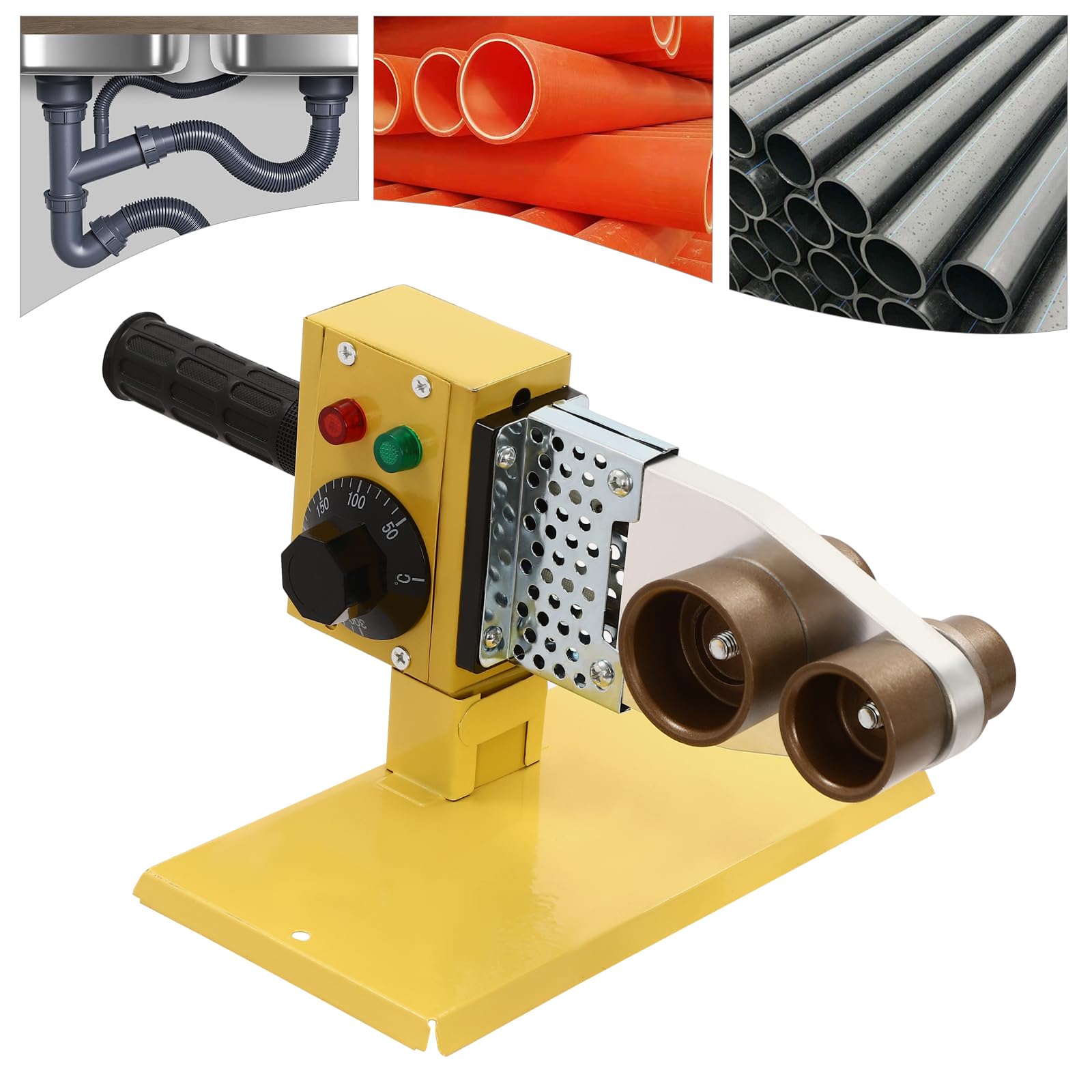 Saldatrice a manicotto, 800 Watt, con spie di controllo e cassetta degli attrezzi, saldatrice per tubi PPR/PE/PP (20 mm, 25 mm, 32 mm, 40 mm, 50 mm, 63 mm)