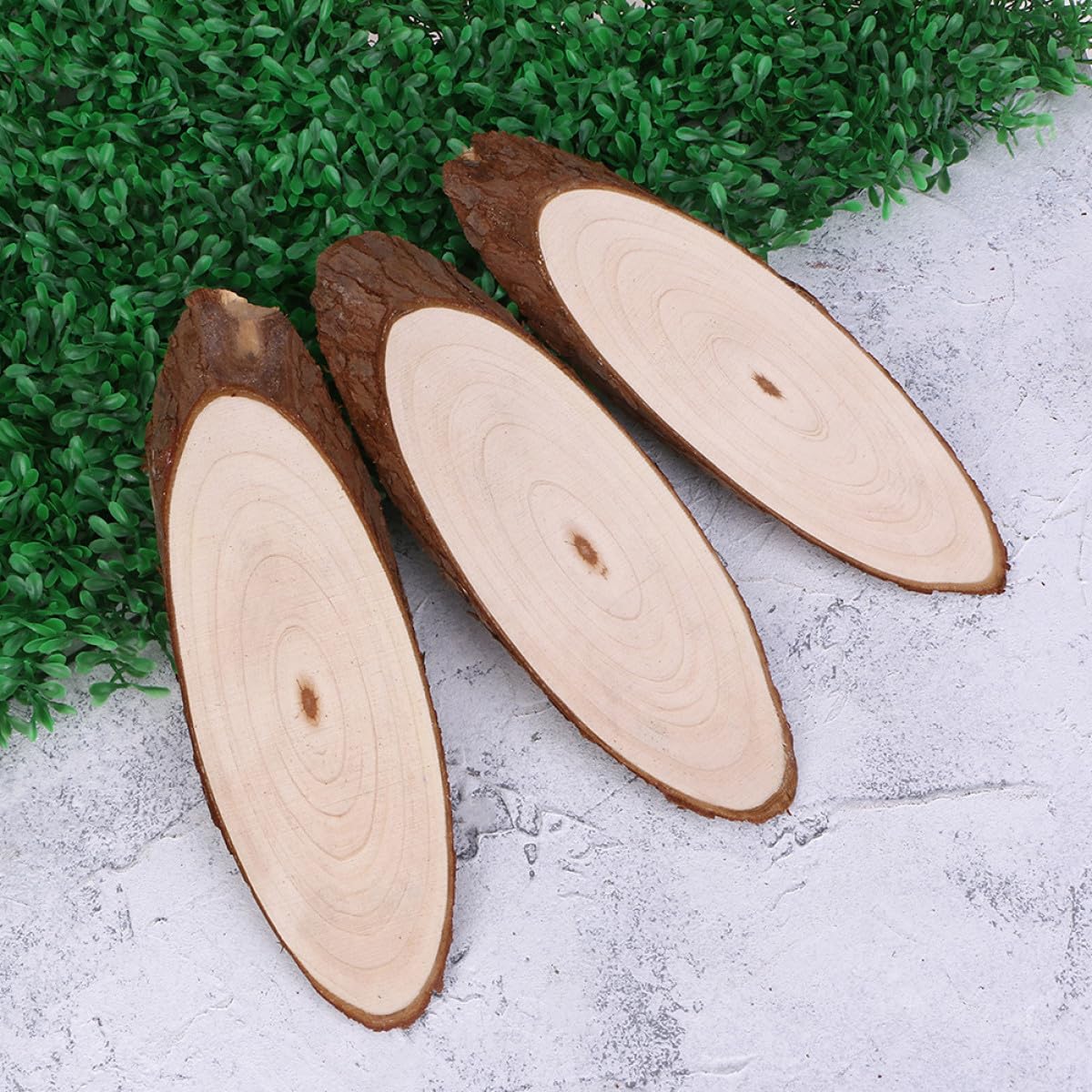 Fette di Legno Ovali Superficie Liscia Naturali 5 Pezzi Legno Beige Levigato di Scrivere per Decorazioni Party per Progetti Fai da Te e Artigianato