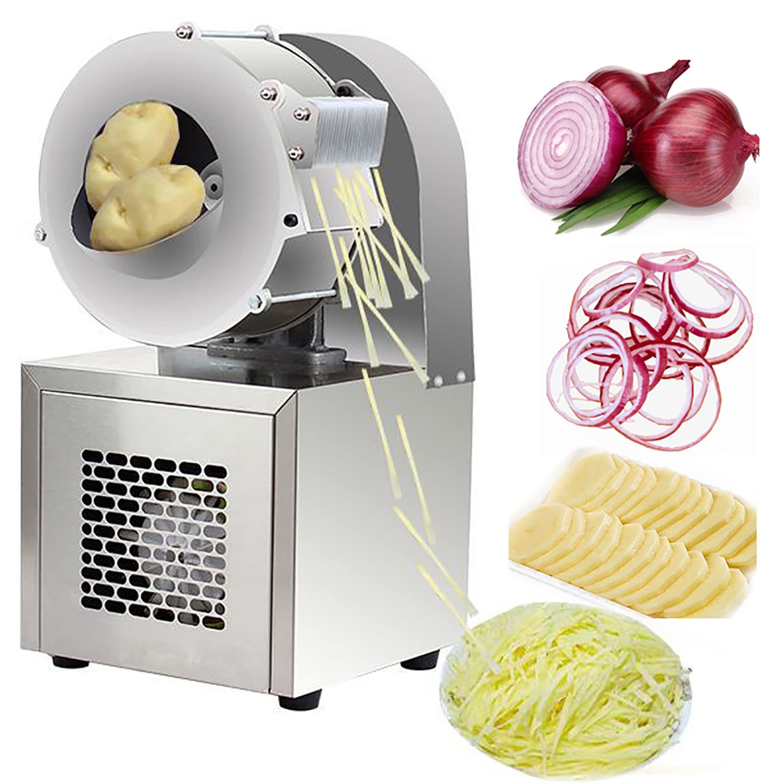 AYCDL Commercial Electric Potato Carrot Slicer Vegetables Food Shredding Machine Potato Radish Slicing 4mm,3mm,4mm