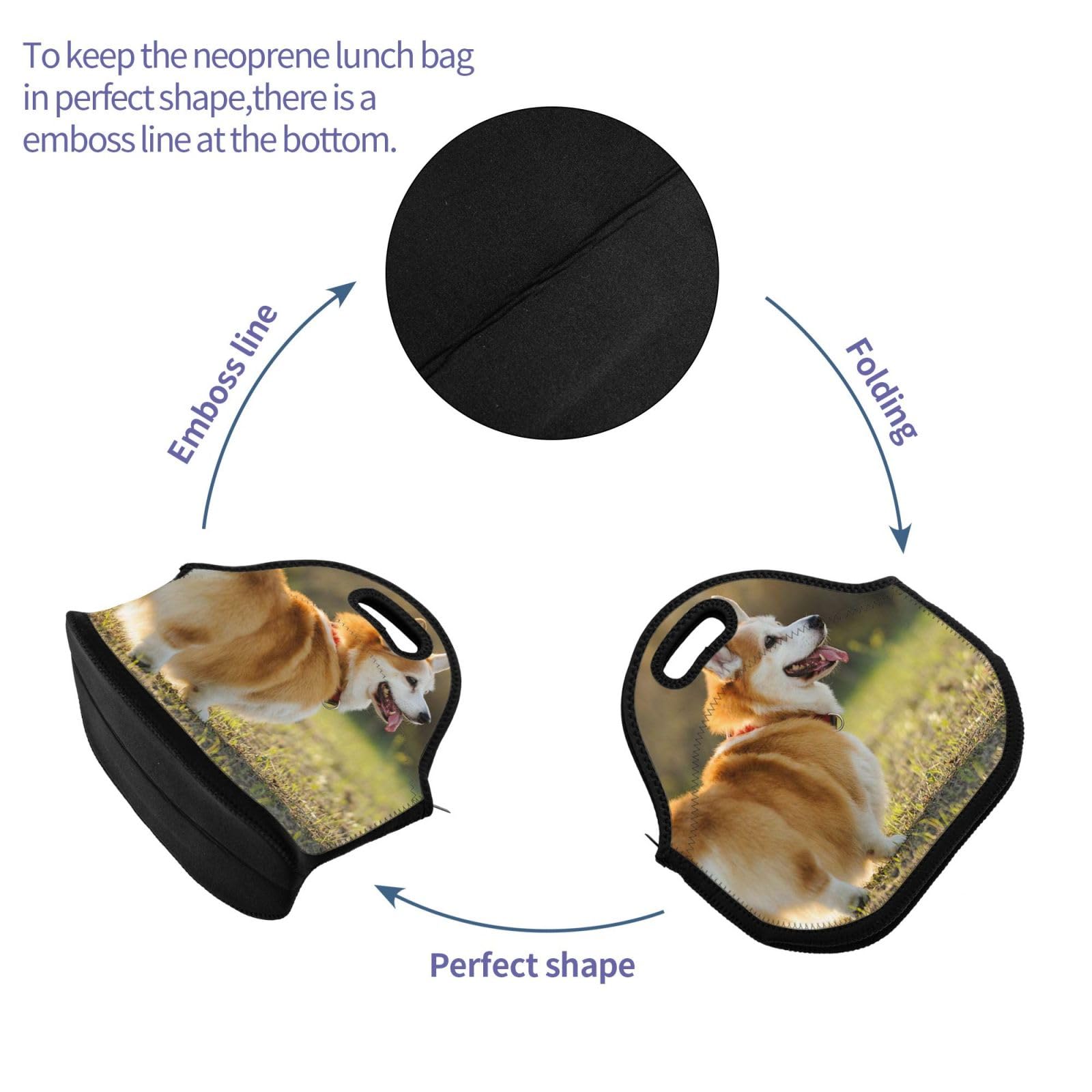 Borsa Pranzo Termica Corgi Con Tracolla - Impermeabile, Isolata, Per Ufficio E Viaggi - Foto 7