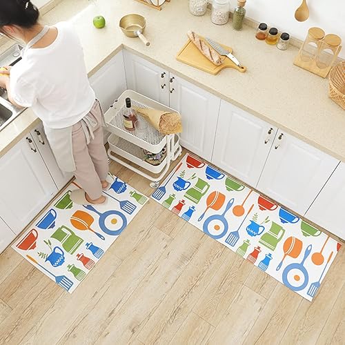 Kitchen Mat 1 Pcs Kitchen Rugs and Mats, Cushioned Anti-Fatigue Floor Mat, Non-Slip Waterproof Kitchen Rug Set for Kitchen, Office, Sink 20x59inch