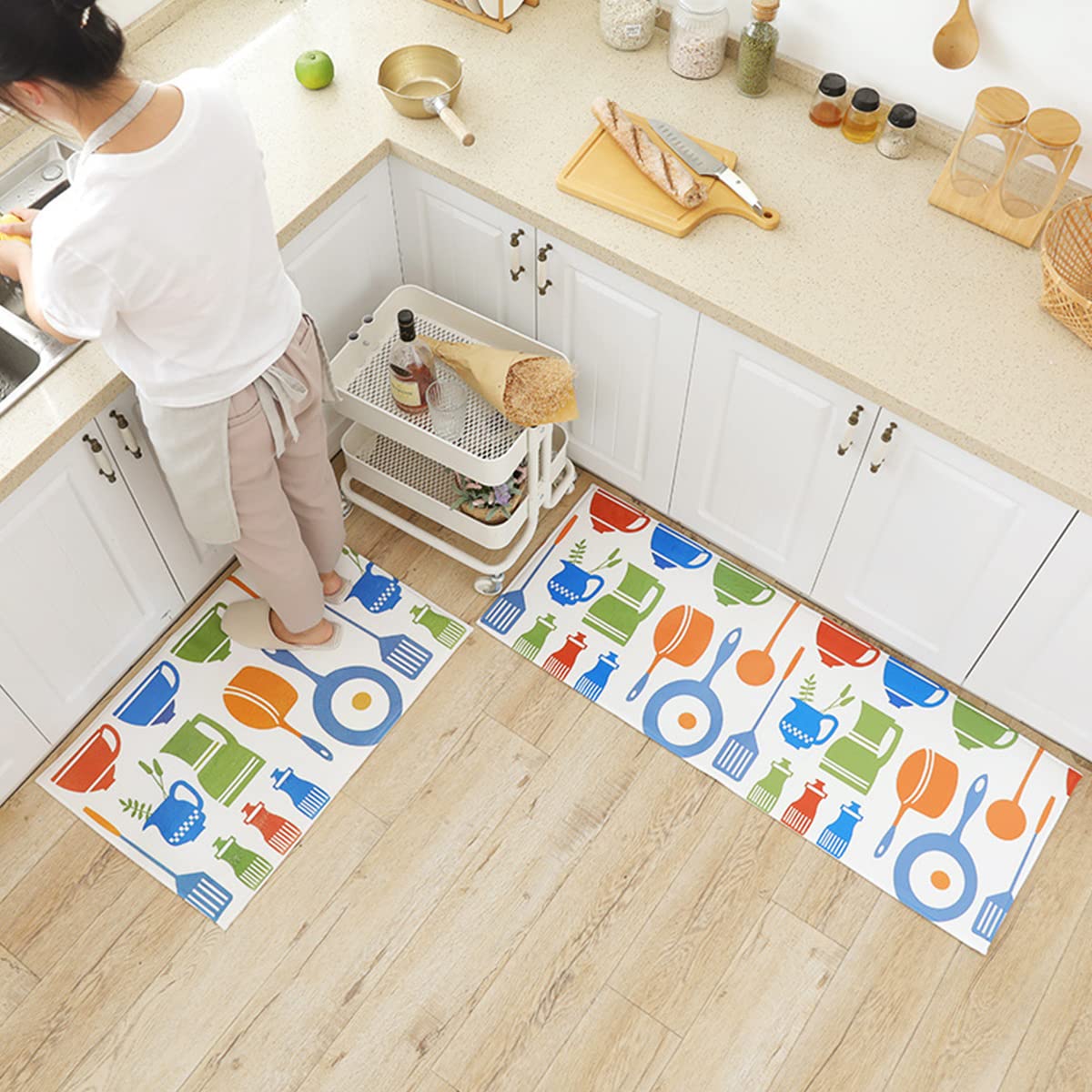 Tappetino Anti-fatica LUMI Per Cucina – Memory Foam 50x122 Cm, Beige Chiaro, Antiscivolo E Traspirante
