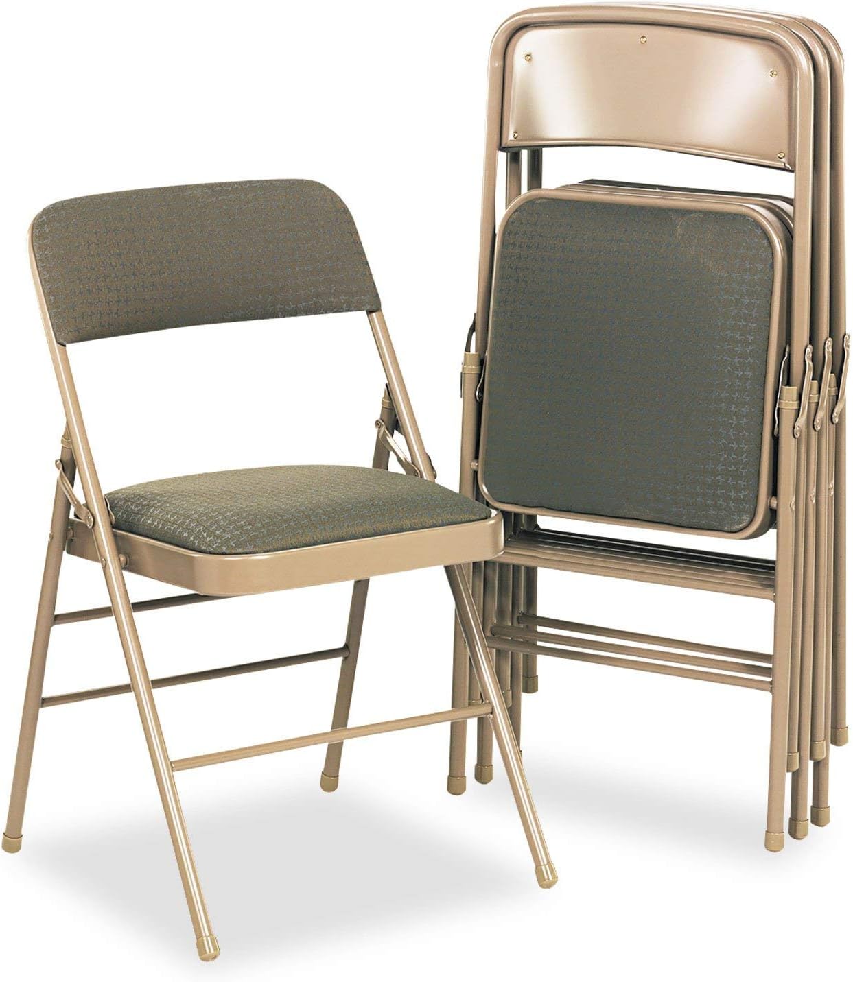 Bridgeport™ Deluxe Fabric Padded Seat and Back Folding Chair