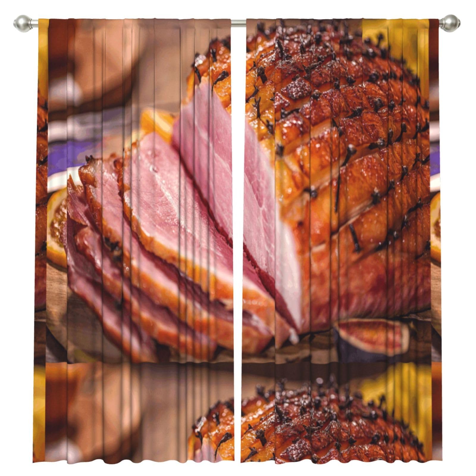 InOmak Ham, 2 Panels Window Curtains 52 x 84 Inch Blackout Curtains for Living Room Bedroom