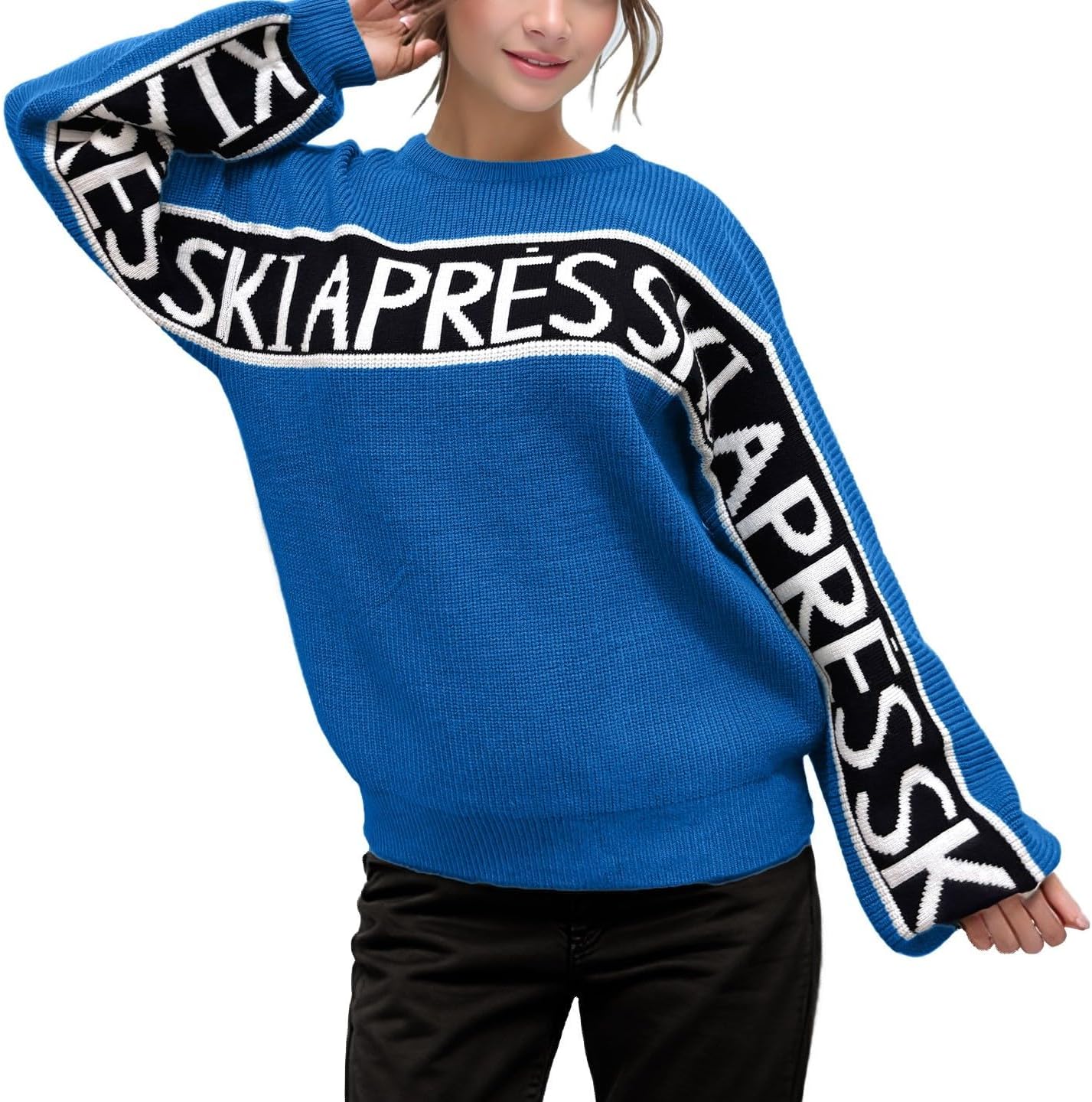 Sweaters for Women Trendy Crewneck Long Sleeve Apres Ski Sweater Tops 2025 Chunky Pullovers - Image 4