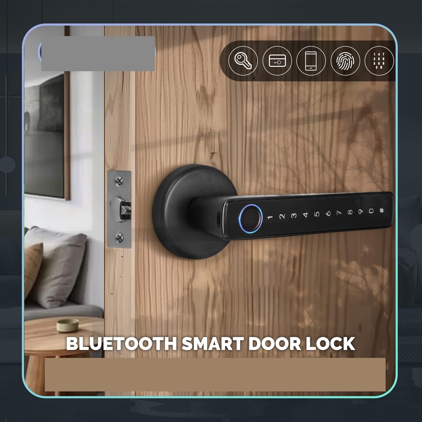 Smart Lock, Bluetooth Inteligentny zamek do drzwi z czytnikiem linii papilarnych Elektroniczne hasło Zdalne odblokowanie aplikacji Hotel Apartament Biuro Wynajem Dom