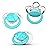 Smilo Baby Pacifier with Orthodontic Design for Healthy Dental Development - Stage 1 for Babies 0-3 Months - Pack of 3X 100% Silicone Newborn Pacifiers BPA Free - Aqua Blue