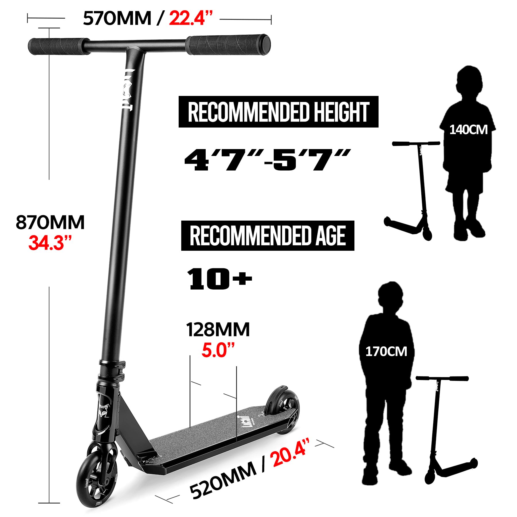 Trottinette Trick Scooters pour adolescents à partir de 12 ans