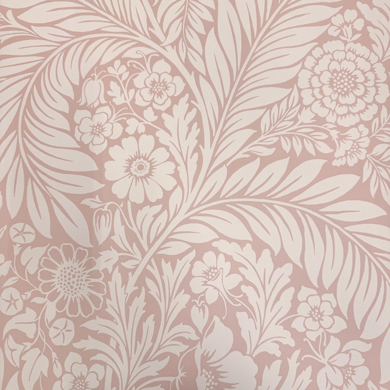 World Of Wallpaper Pink Florence Leaf Floral Wallpaper Blush 728 - Living Room, Lounge, Bedroom, Hallway, Feature Wall Wallpaper