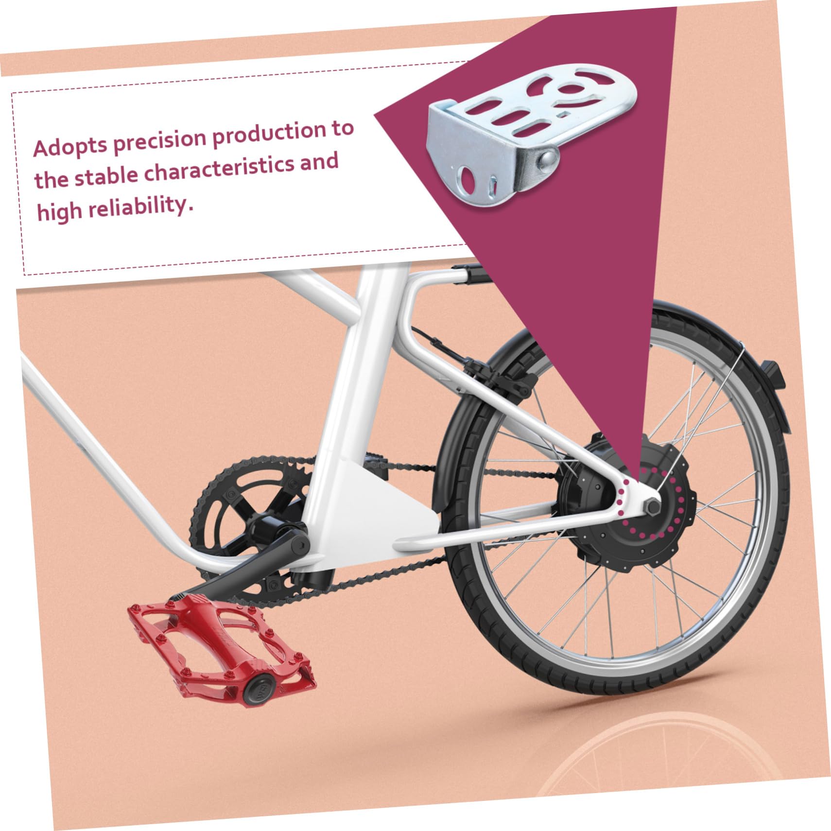 PartyKindom Rear Feet Pedal Bike Footrest Large Stepping Area Comfortable for Long Distance Riding