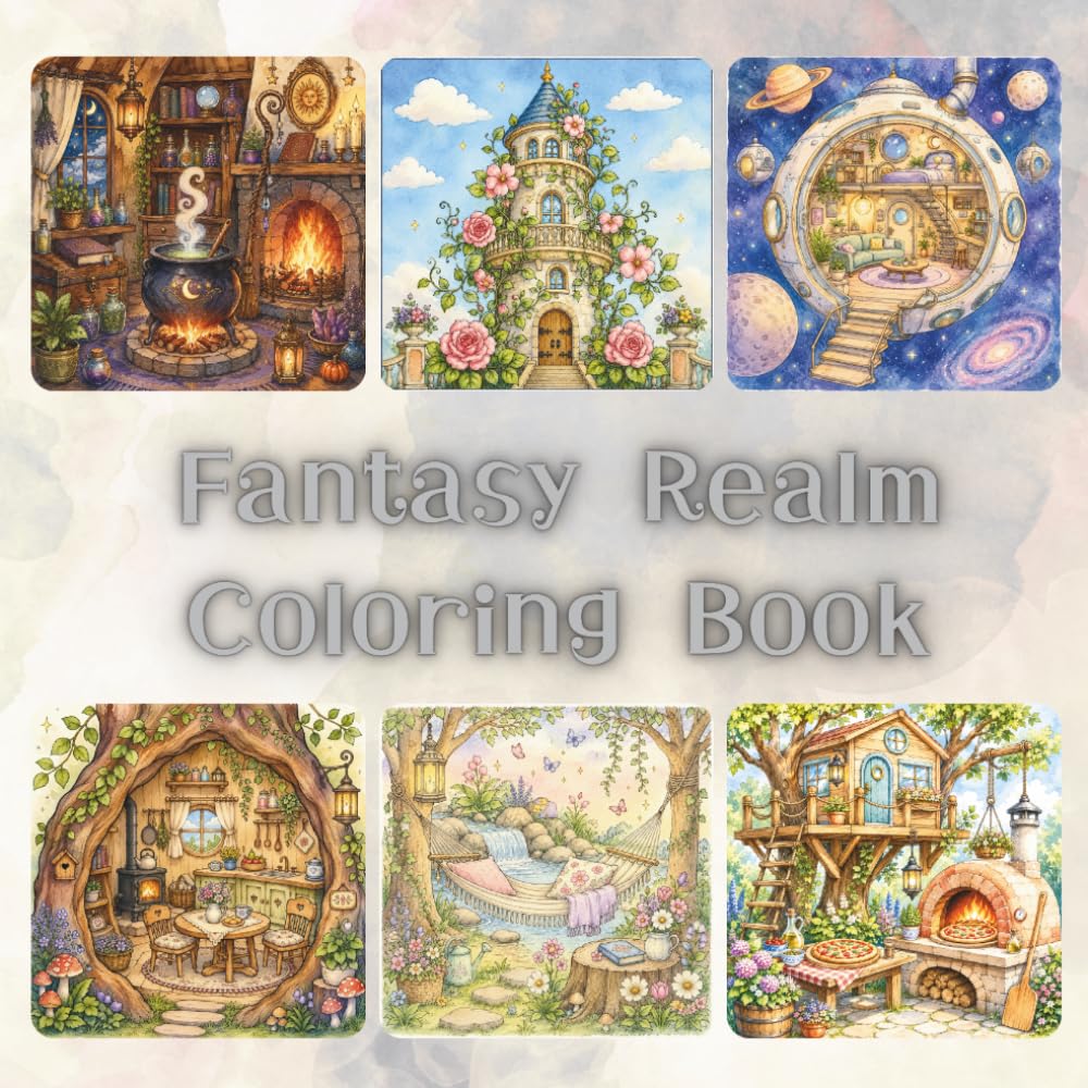 Fantasy Realm Coloring Book