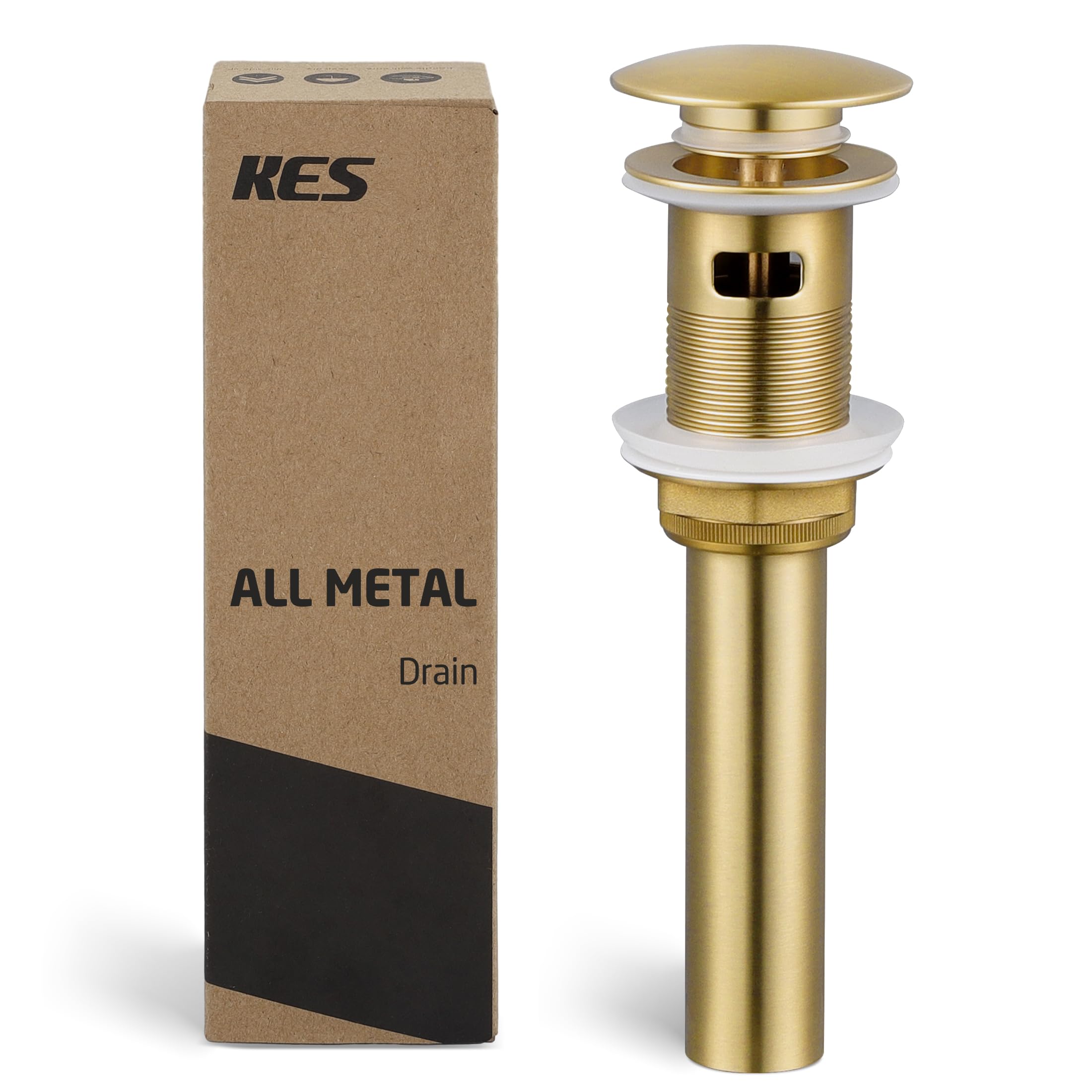 Photo 1 of ***SIMILAR ITEM*** KES Vessel Sink Drain Pop Up Drain with Overflow Bathroom Stopper Assembly Brushed Gold for 1.6"-1.9" Sink Hole, All Metal Rustproof Brass and 304 Stainless Steel, S2008A-BZ