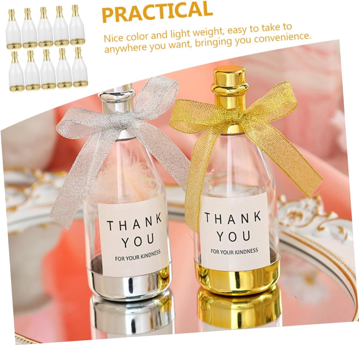 TOBBOMEY Bottle Shaped Candy Box 30pcs Bridal Shower Candy Favors Elegant Wedding Candy Packaging Container