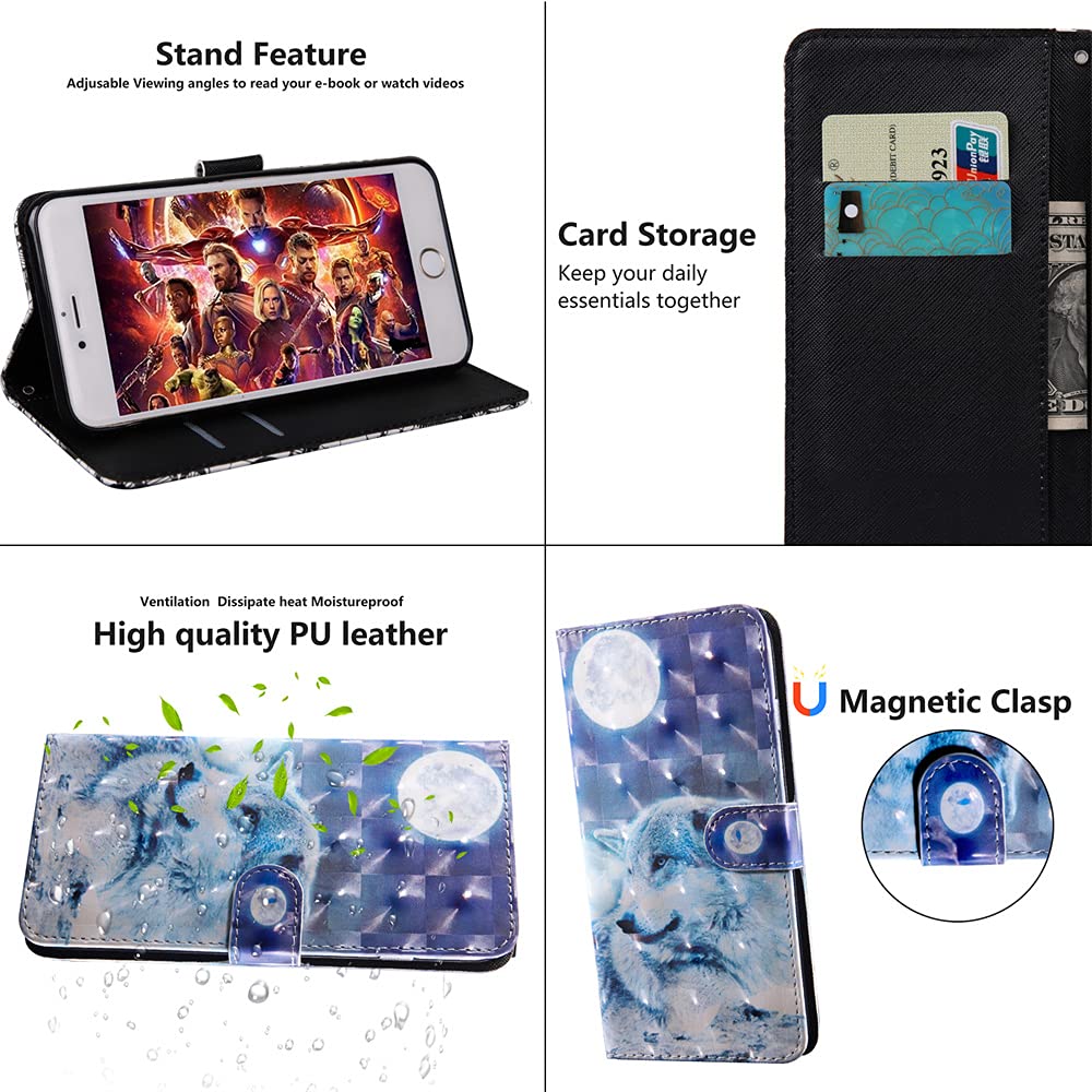 Custodia Flip Per Huawei Mate 20 Lite In Pelle PU – Portafoglio Con Slot E Supporto, Motivo Mare YB