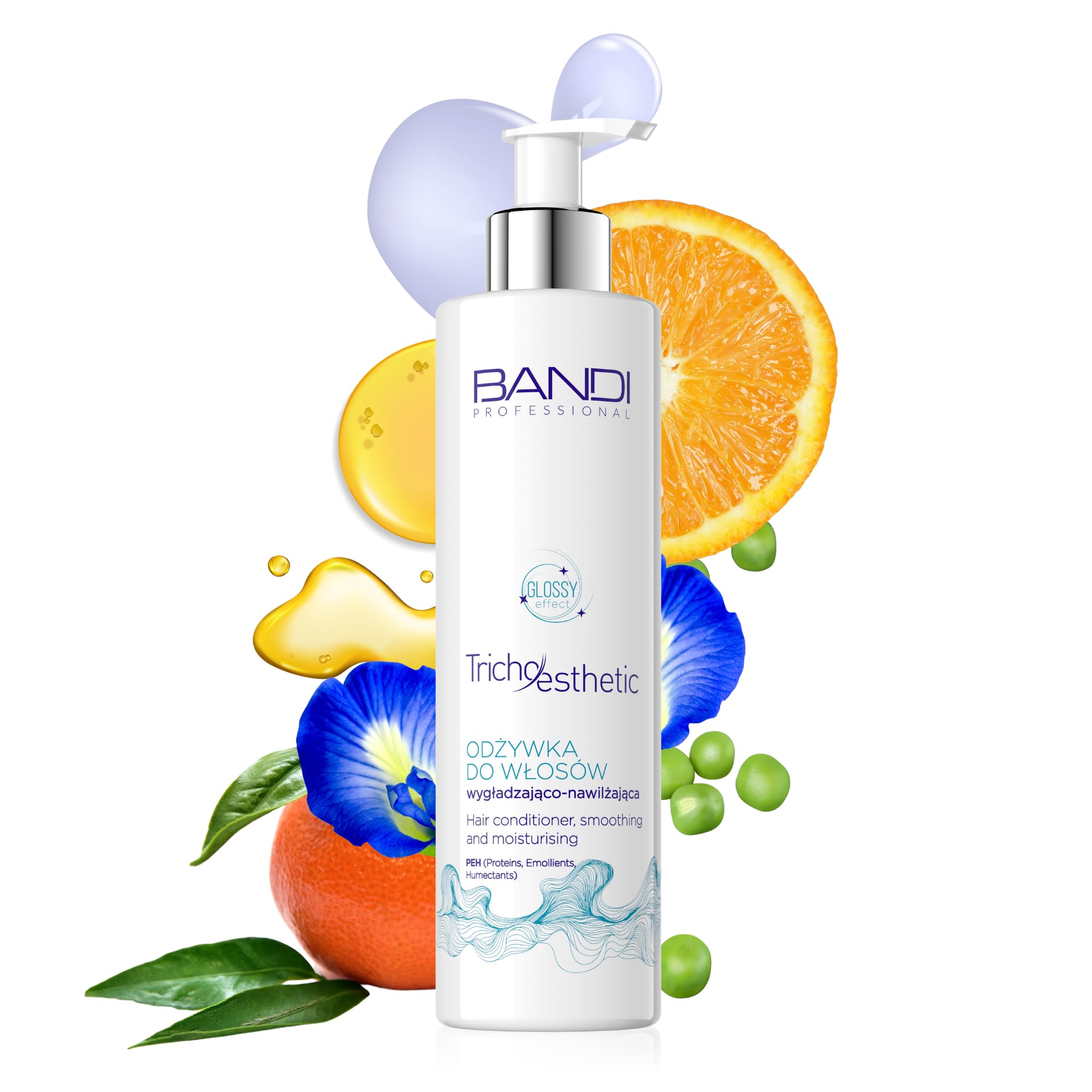 Bandi, Moisturising Hair Conditioner For Smoothing Shine Split Ends Solution With Trehalose Marula Oil Pea Protein