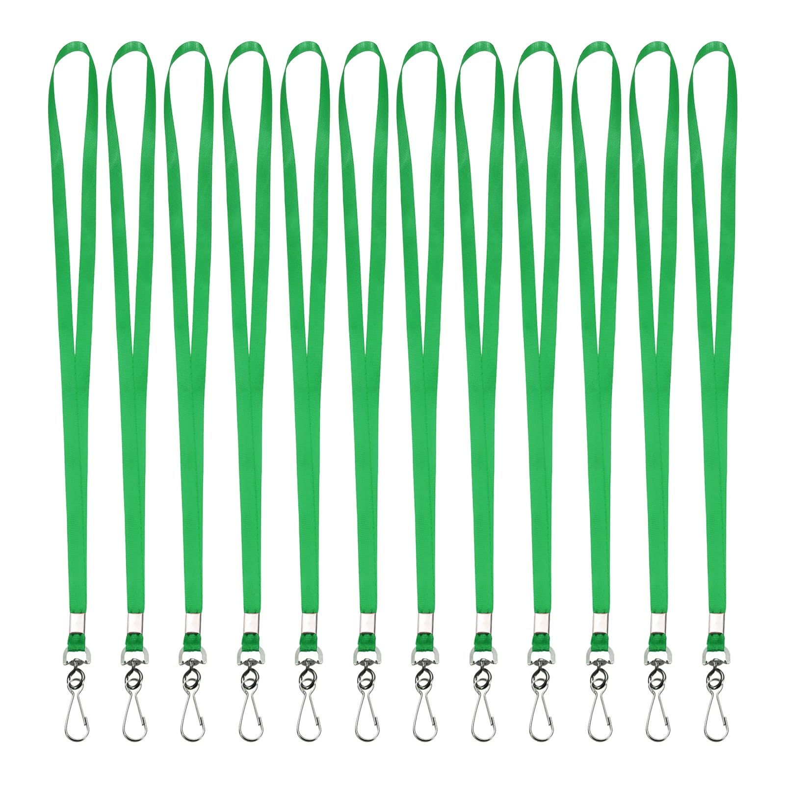 PATIKIL 25Pcs Lanyards Bulk, 47cm Badge Lanyard Neck Nylon with Clasp for ID Badge Keys Worker Name Tag Wallet Cruise Phone Events Office, Green