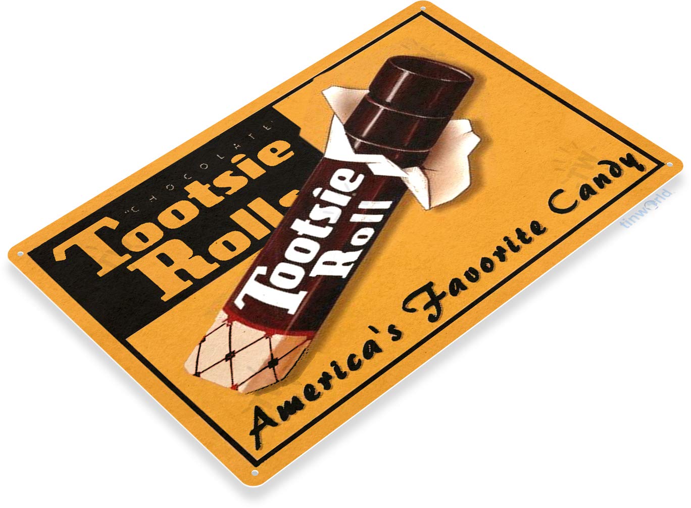 USA看板　TOOTSIE ROLLS Amazon.com: Tinworld Tin Sign: Tootsi Roll Retro Vintage
