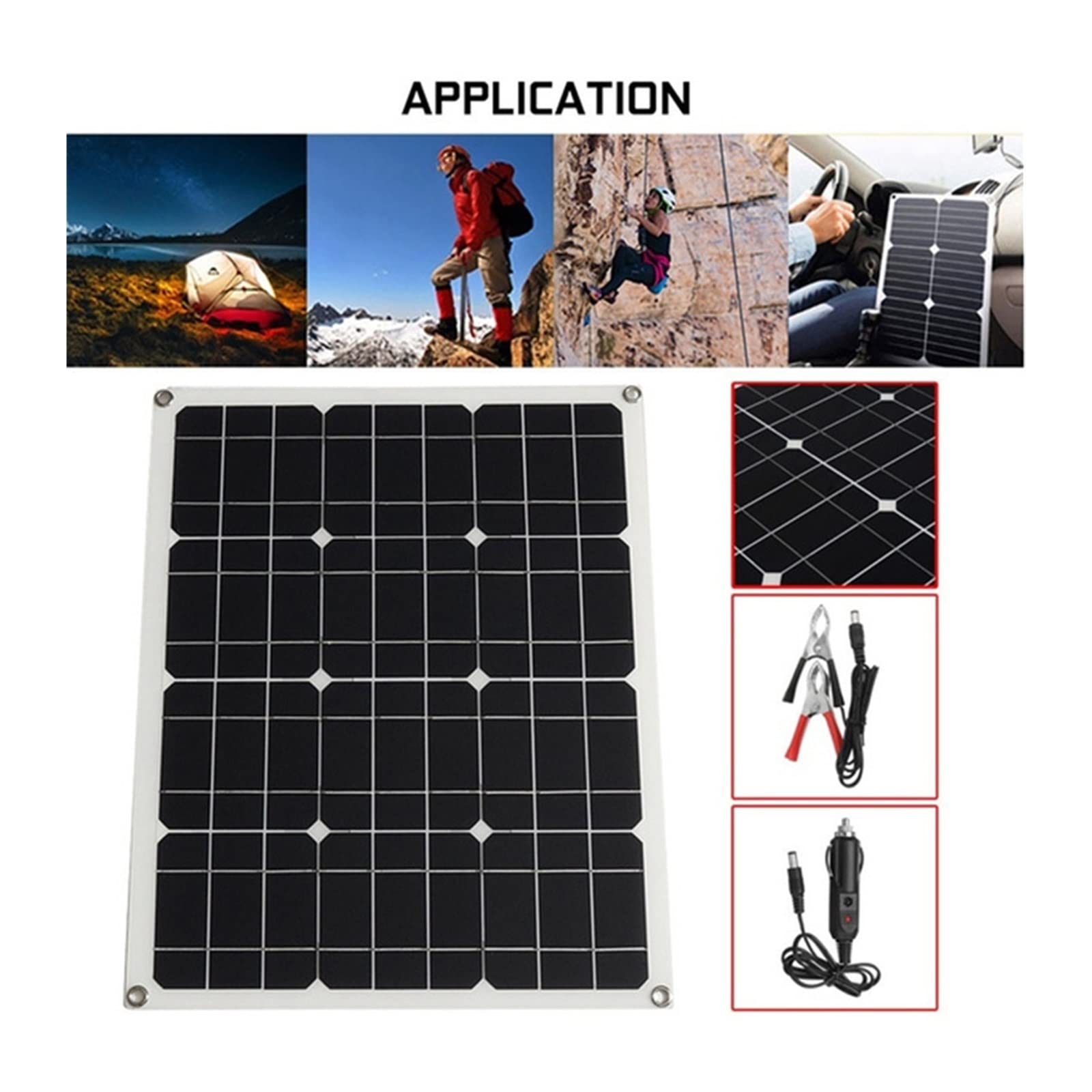 Pannello Solare Pannello Solare 40W 18V Pannello Solare Pannello Solare Fotovoltaico Monocristallino Esterno Auto Portatile Yacht