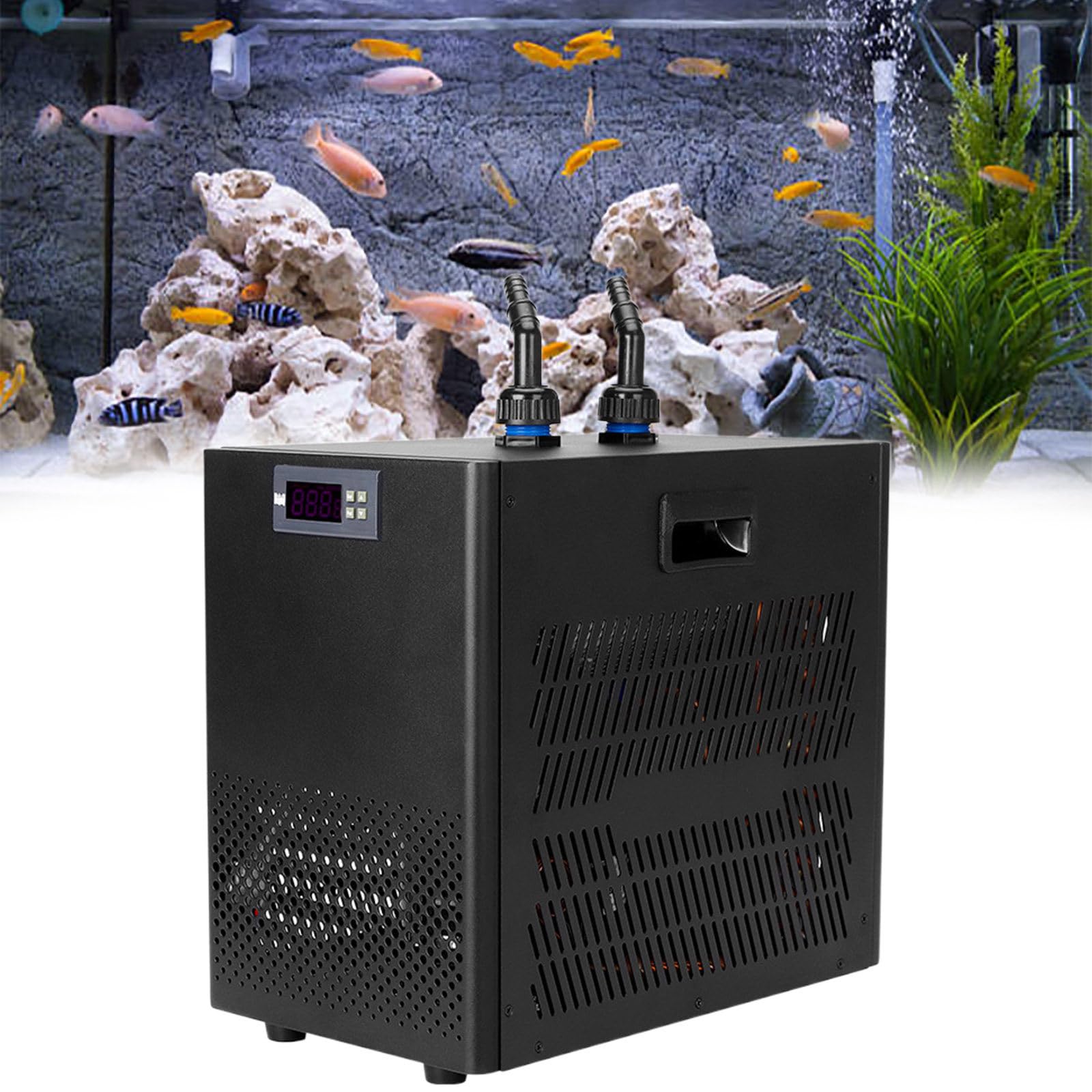 Enfriador de Acuario, Enfriador de Agua para inmersión en Frío, Diseño Silencioso, Enfriador de Peceras Utilizado para Hidroponía, Arrecifes de Coral, Tanques de Agua Dulce y Salada,160L