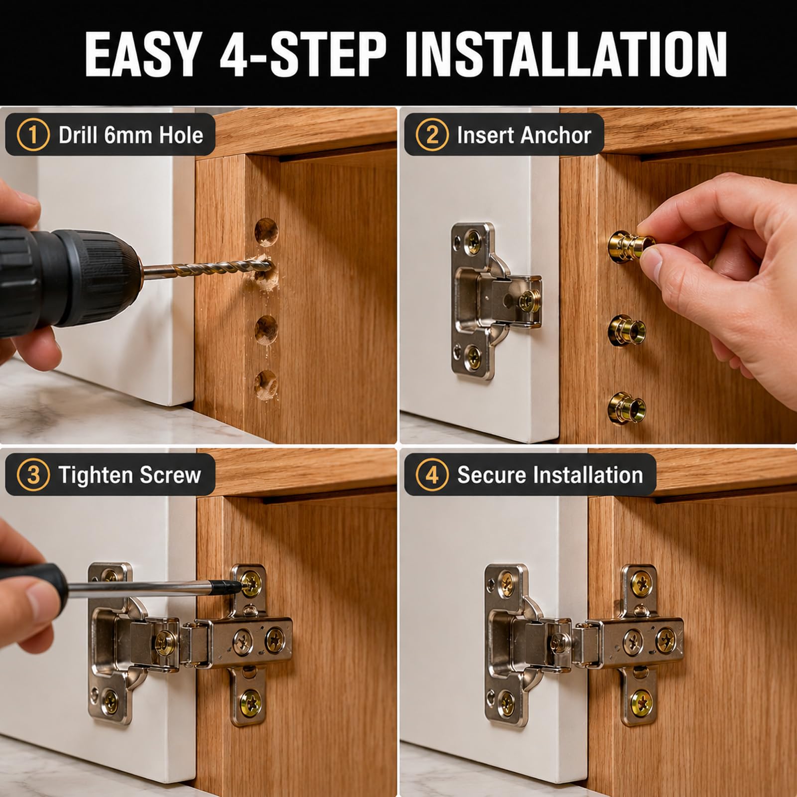 Hinge Repair Screw & Expansion Anchor, Short Expansion Screw Set