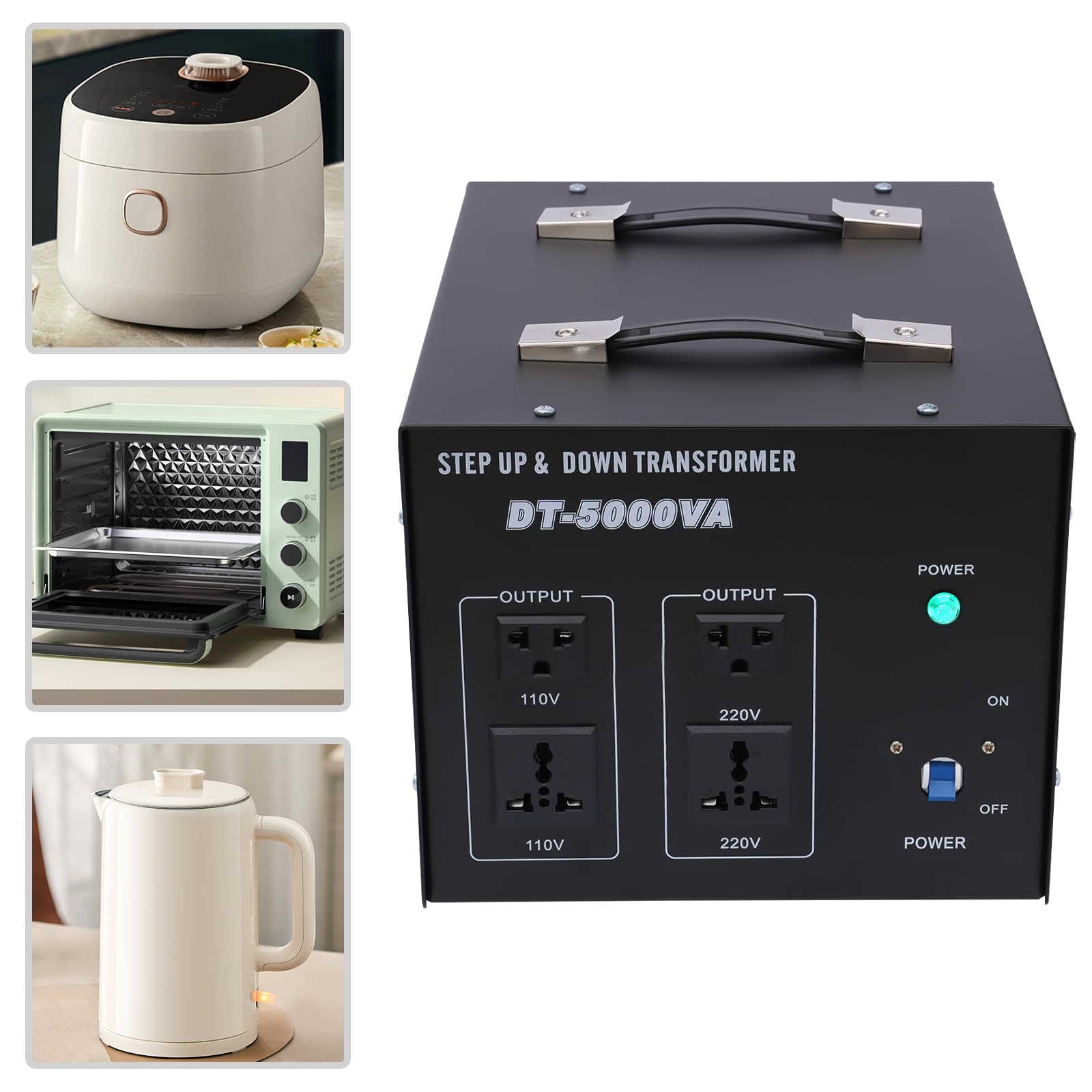 Transformador de tensión de 220 V a 110 V, transformador de 4500 W, 110 V a 220 V, convertidor de tensión step up/down para 220 V y 110 V, protección contra sobrecarga y sobrecalentamiento