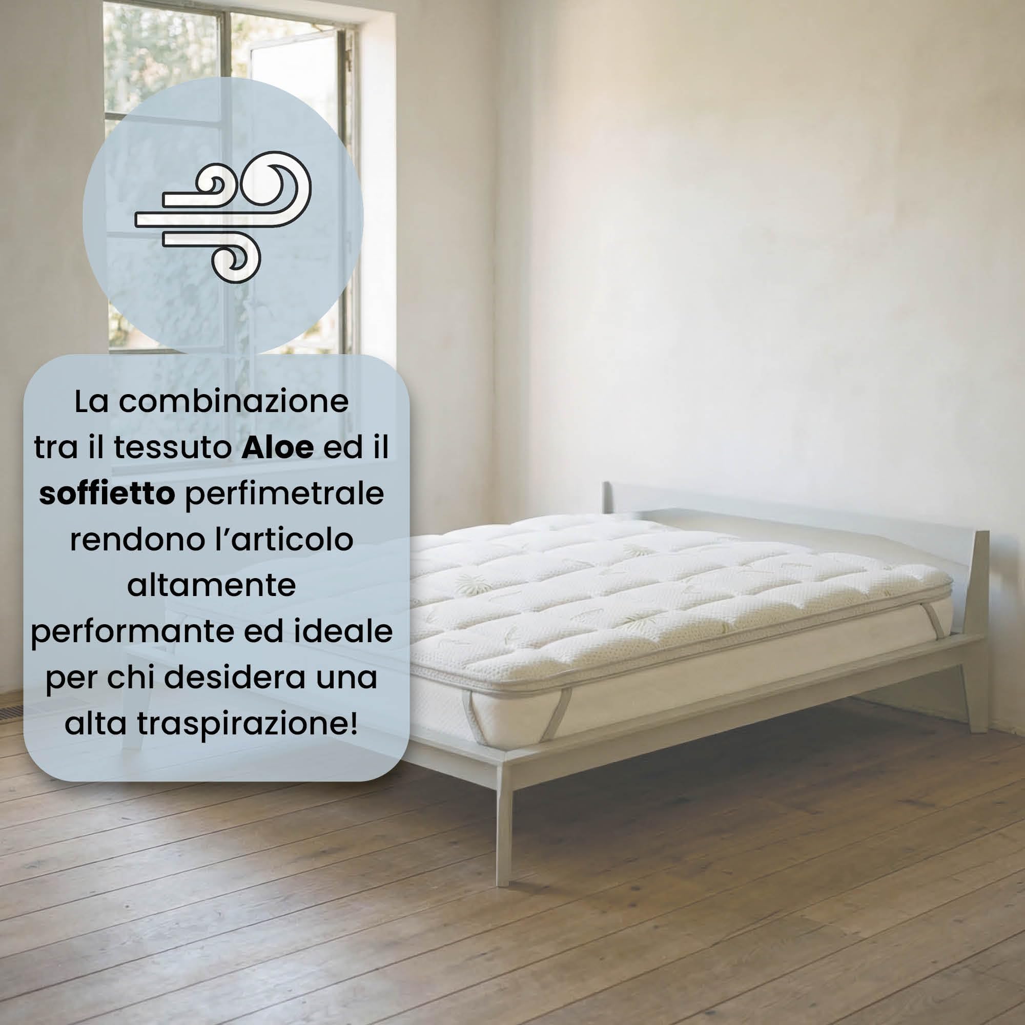 Wellness Topper Acolchado con elástico, 160 x 195 cm