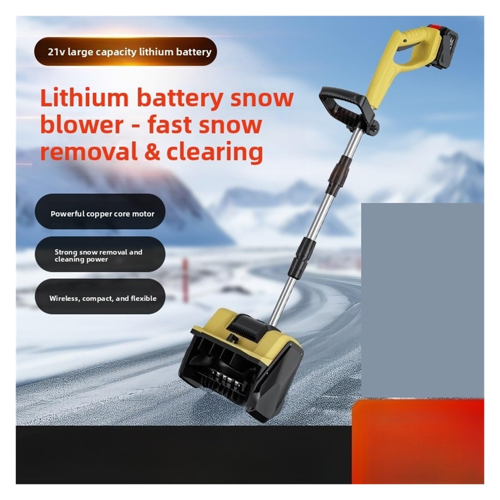 Ręczny Pług Do Śniegu Z Akumulatorem Litowym Użytku Domowego, Odśnieżający, Składany(Brushless 10 1e)