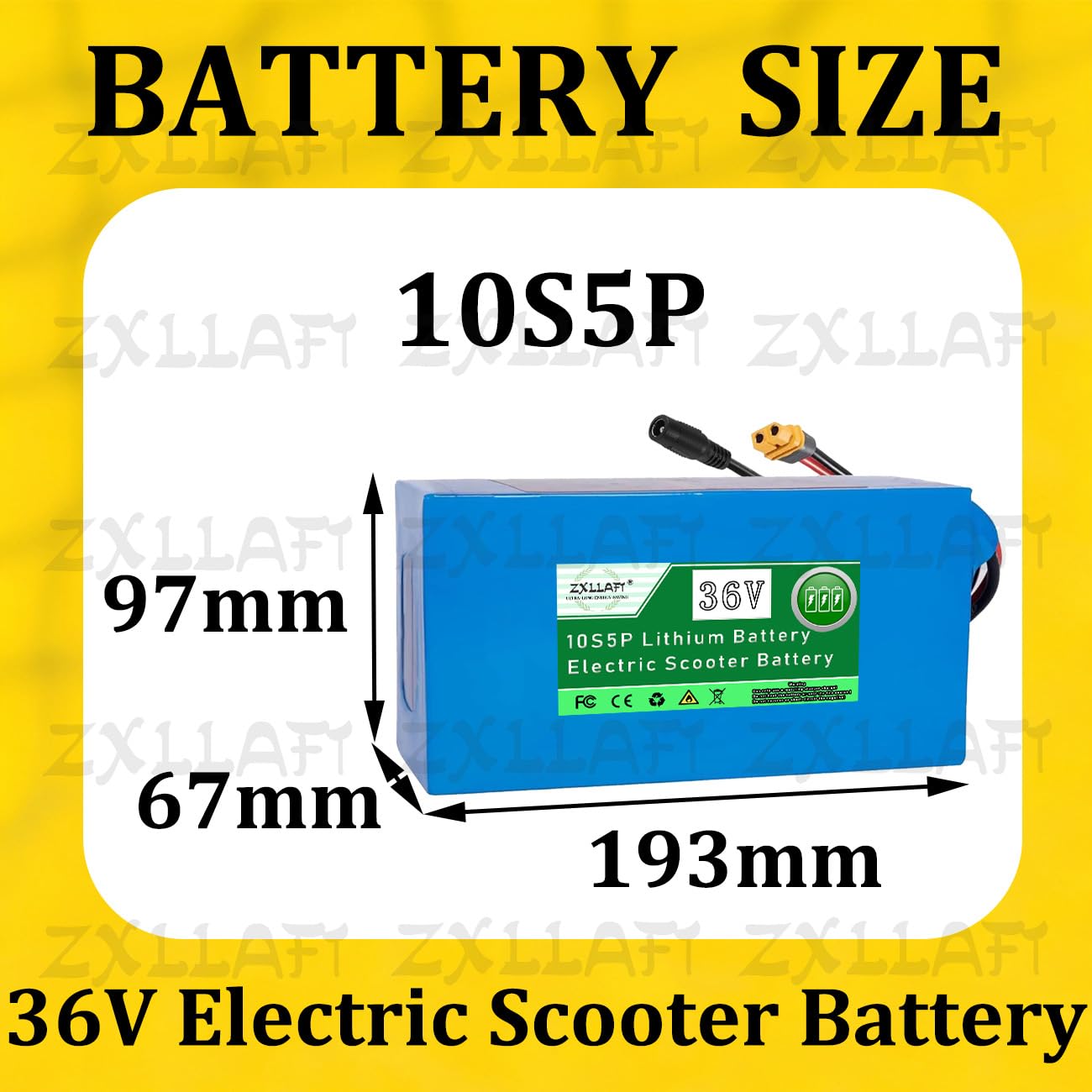 Batteria al Litio per Monopattino Elettrico 36V Batteria e-Bike 10S5P Batterie di Ricambio Batterie Ricaricabile Scheda di Protezione BMS Integrata con Caricabatterie
