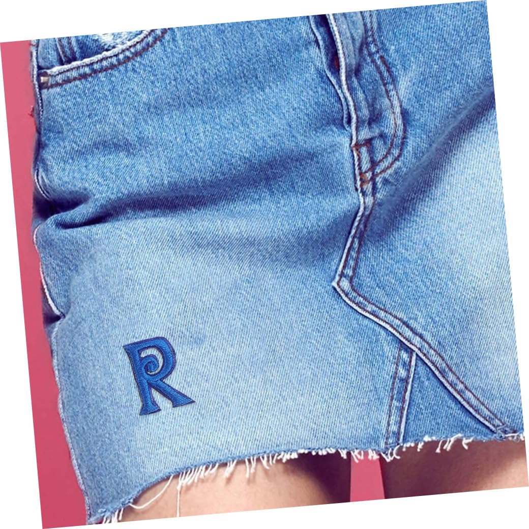 DOITOOL 156 Parches De Tela Con Letras Bordadas Parches Para Vaqueros Ropa Espalda Chaquetas Letras Bordadas Parches De Costura Adhesivas De Chenilla Tela Azul