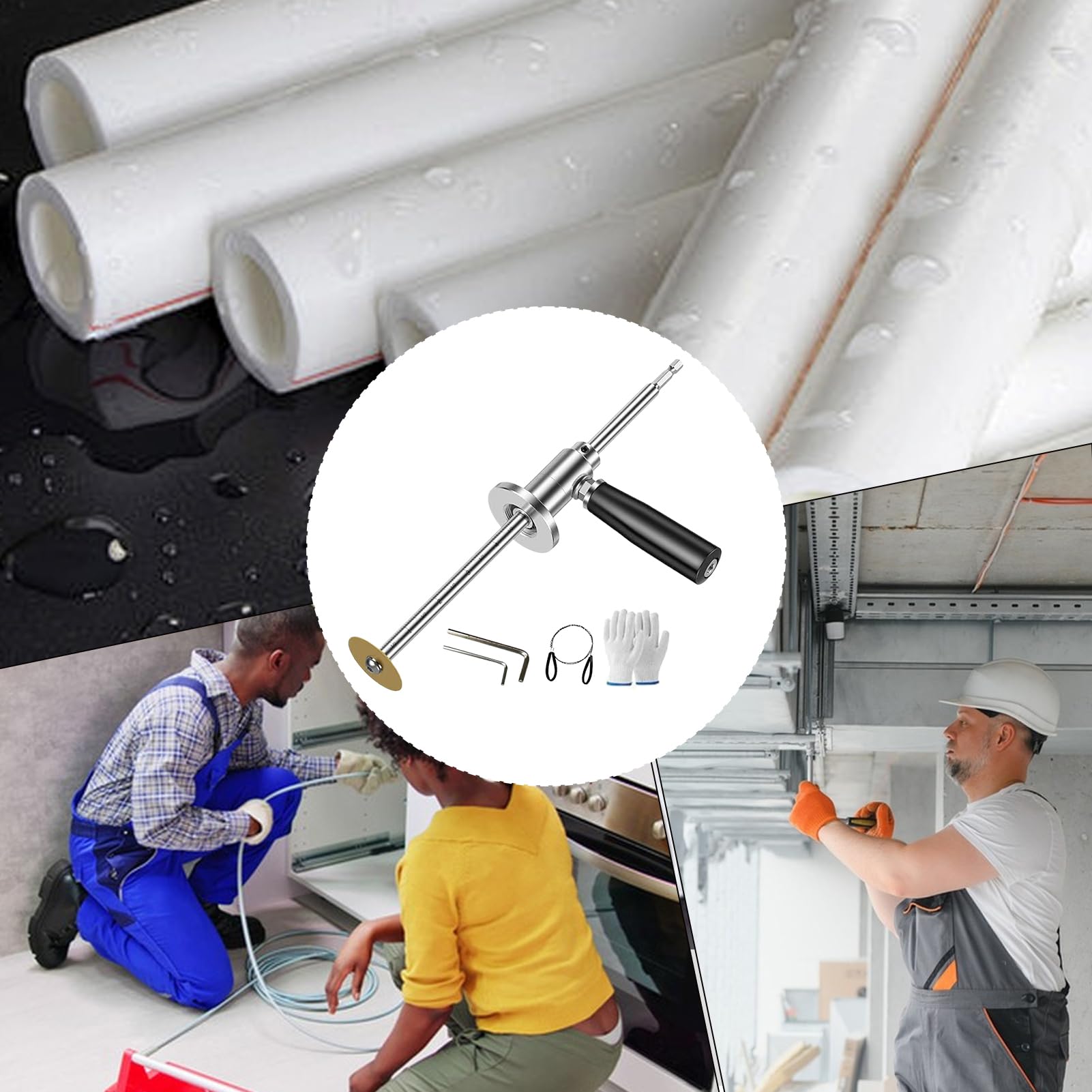 Coupe-Tube Intérieur PVC Kit d'Outils Complet pour Coupe de Tuyaux PVC