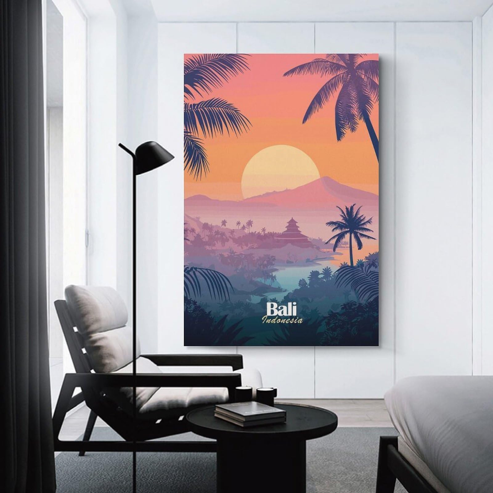 Junmoney Bali Sunset Landscape Home Decor Wall Art, 16x24inch(40x60cm), for Lounge, Bedroom Or Personal Spaces, Thoughtful Wall Decor for Art Lovers