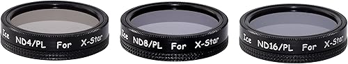 ICE 3 Kit de filtros para Autel Robotics X-Star Filter Set Drone ND4PL, ND8PL ND16PL Polarizador de densidad neutra de vidrio óptico ND CPL