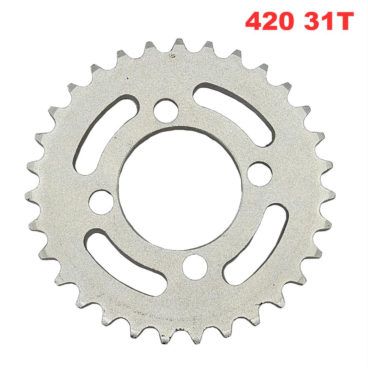1 pieza 420 31T 52mm piñón de cadena trasera adecuado Compatible con China ATV Quad Pit todoterreno motocicleta ciclomotor