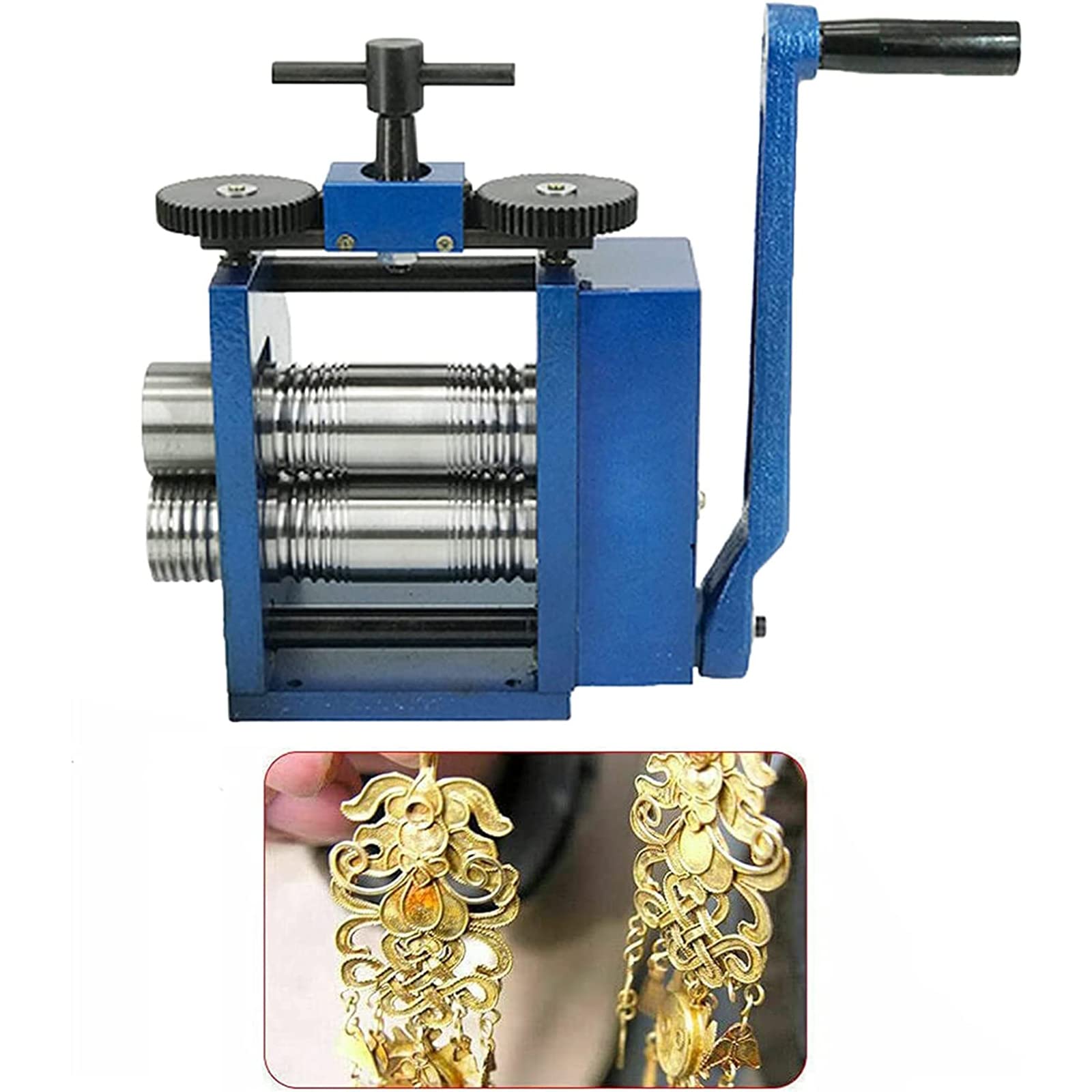 Laminatoio per gioielli, macchina manuale a manovella per lamiere