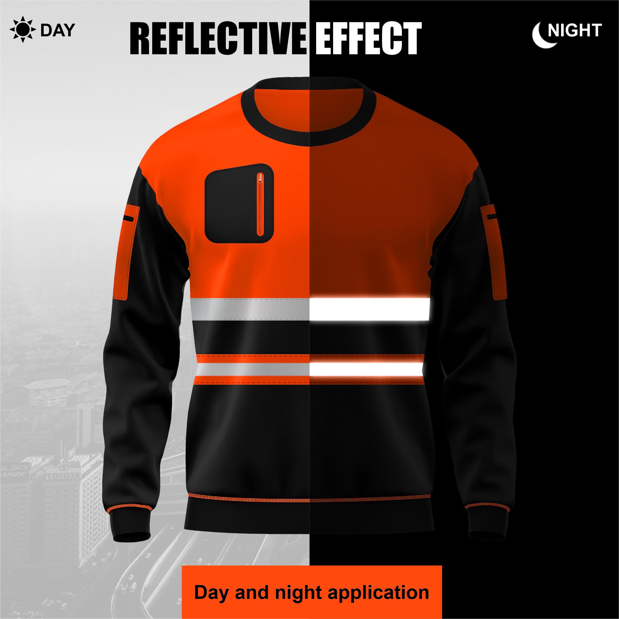 mymixtrendz Hi Viz girocollo in pile felpe ad alta visibilità sicurezza lavoro morbido caldo accogliente pile top S/2XL