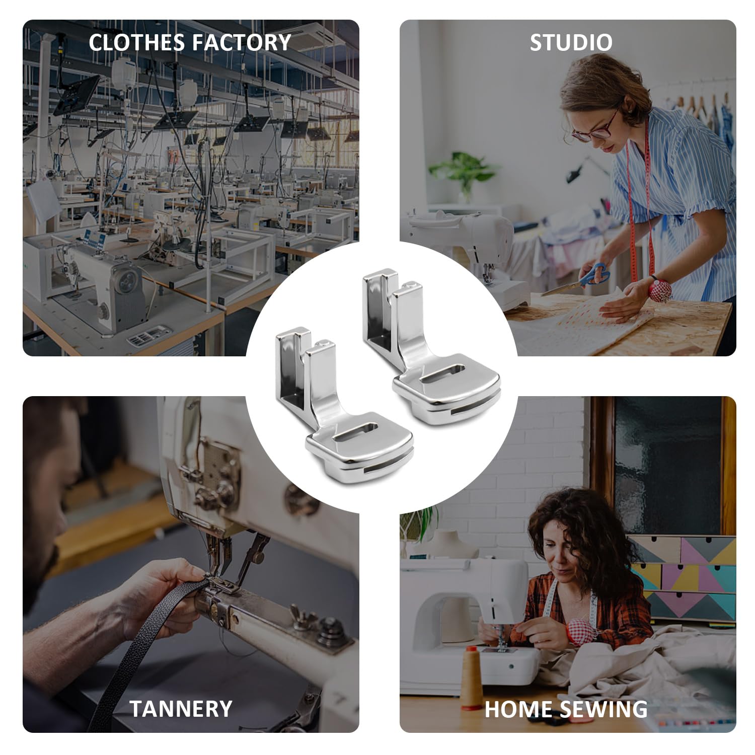 Piedino Per Macchina Da Cucire - 2 Pezzi Universali Per Arricciatura E Orlo - Foto 9