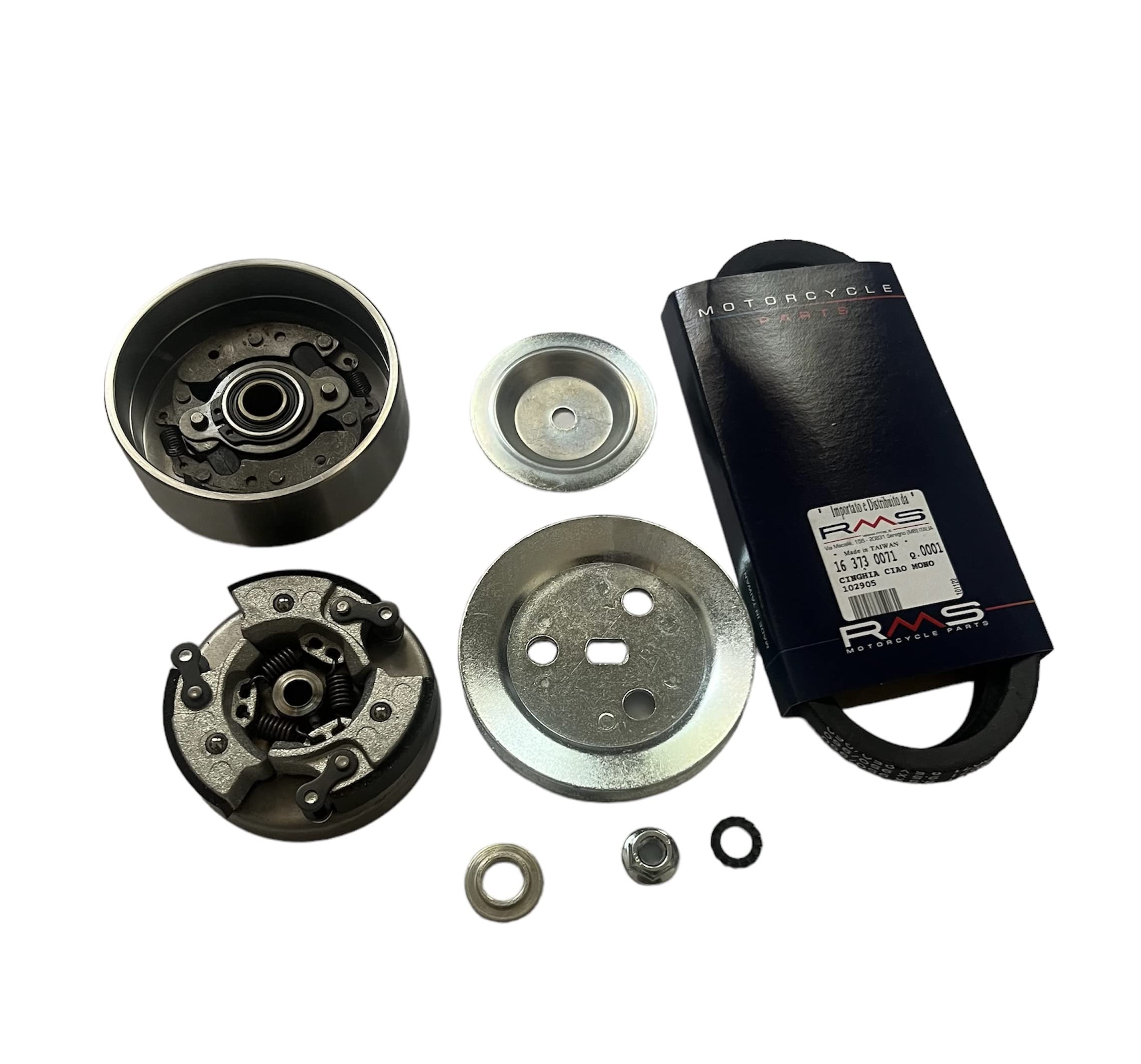 Kit Trasmissione Completa di Frizione Cinghia Puleggia 90 mm per Ciclomotore Ciao C7 Px