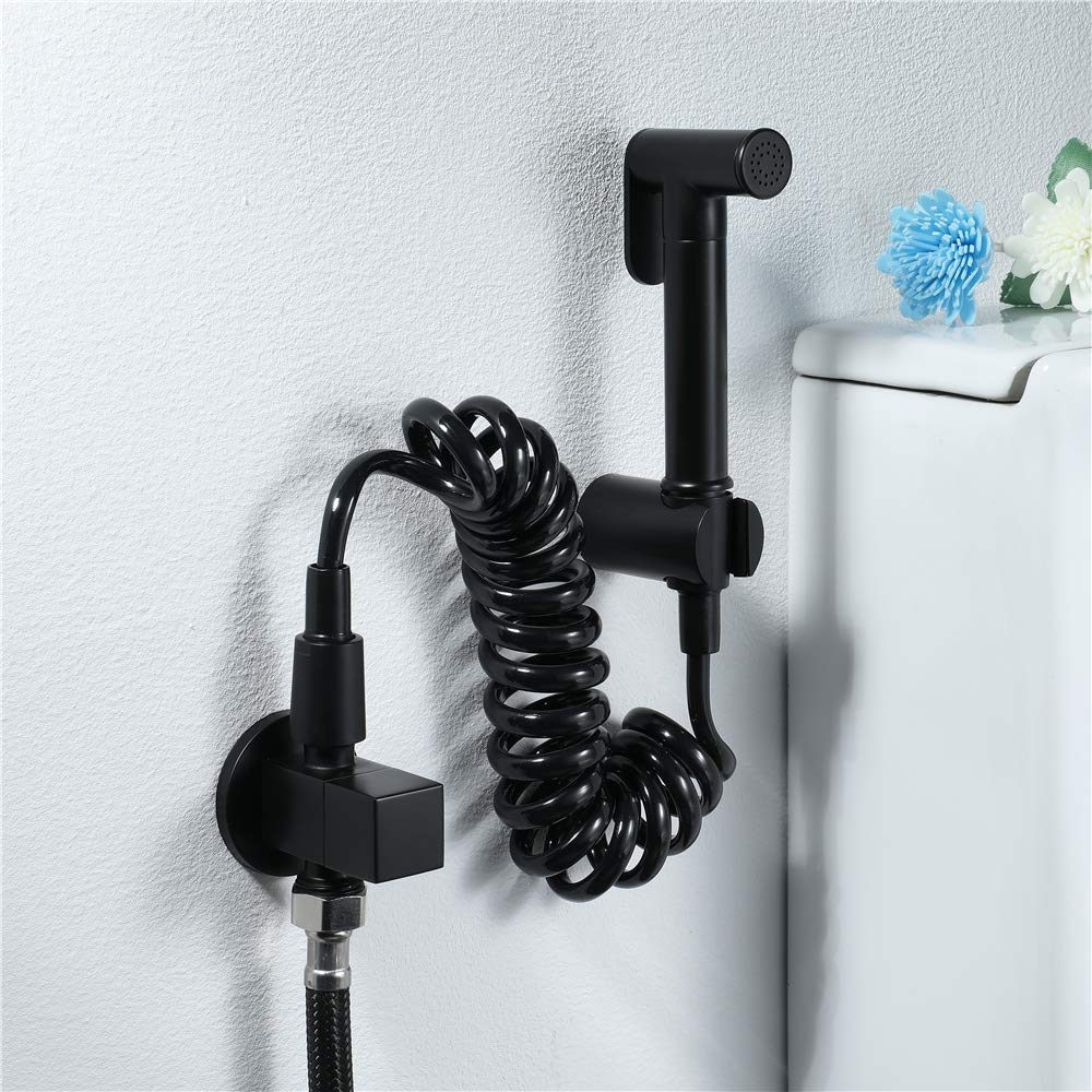 Spruzzatore per Bidet Set soffione Doccia Freddo Singolo in Ottone Nero per sciacquone del Bagno, Vasca per Animali Domestici e igiene Personale,B
