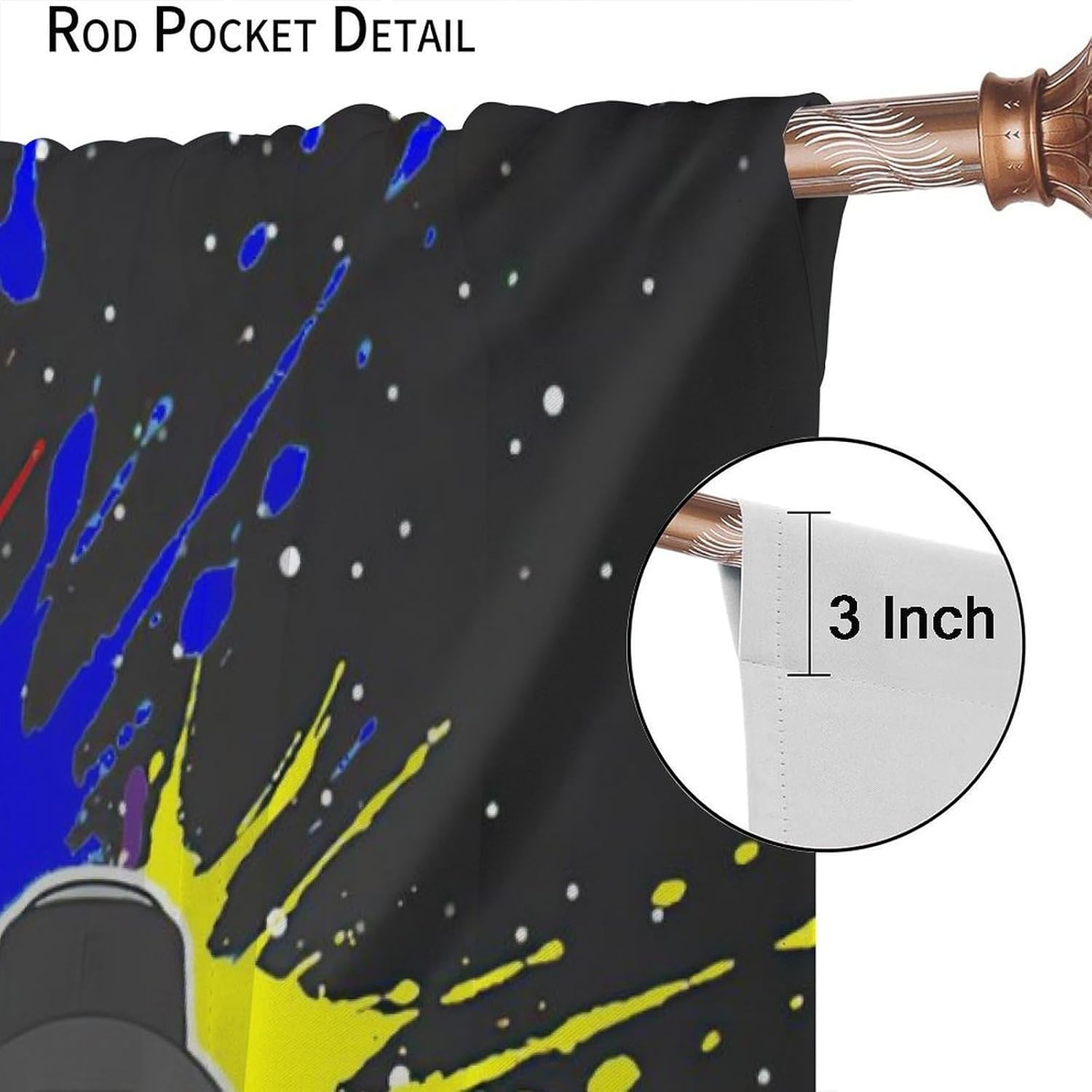 Gamepad Curtains for Boys Girls Teens Colorful Game Controller Thermal Insulated Room Curtains for Living Room, 42x45 Inch Blackout