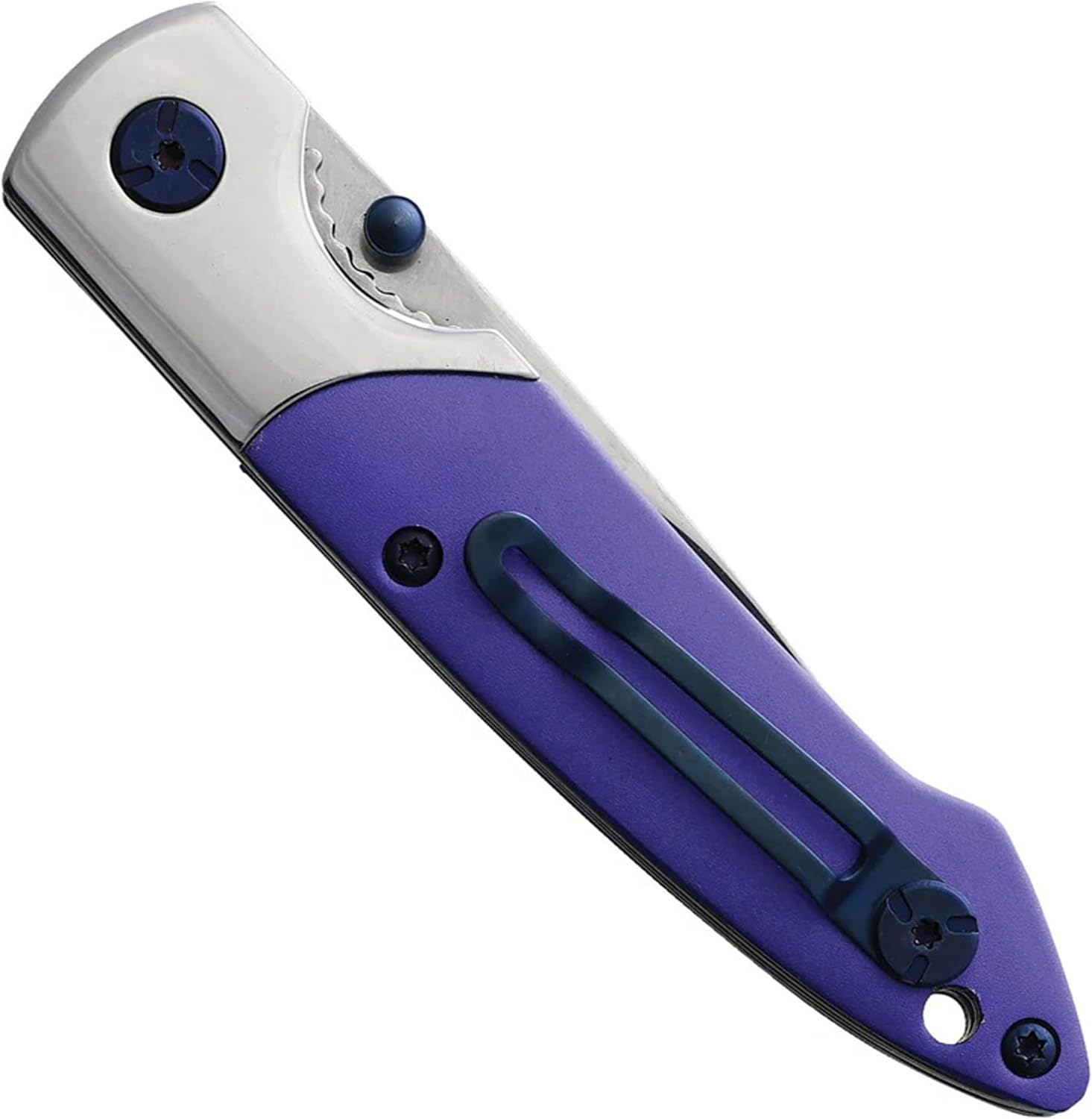 Not So Heavy Metal Women's EDC Pocket Knife with Case, 2.5in Stainless Steel Blade, Aluminum Handle, Liner Lock Folding Knife, Thumb Stud Opener