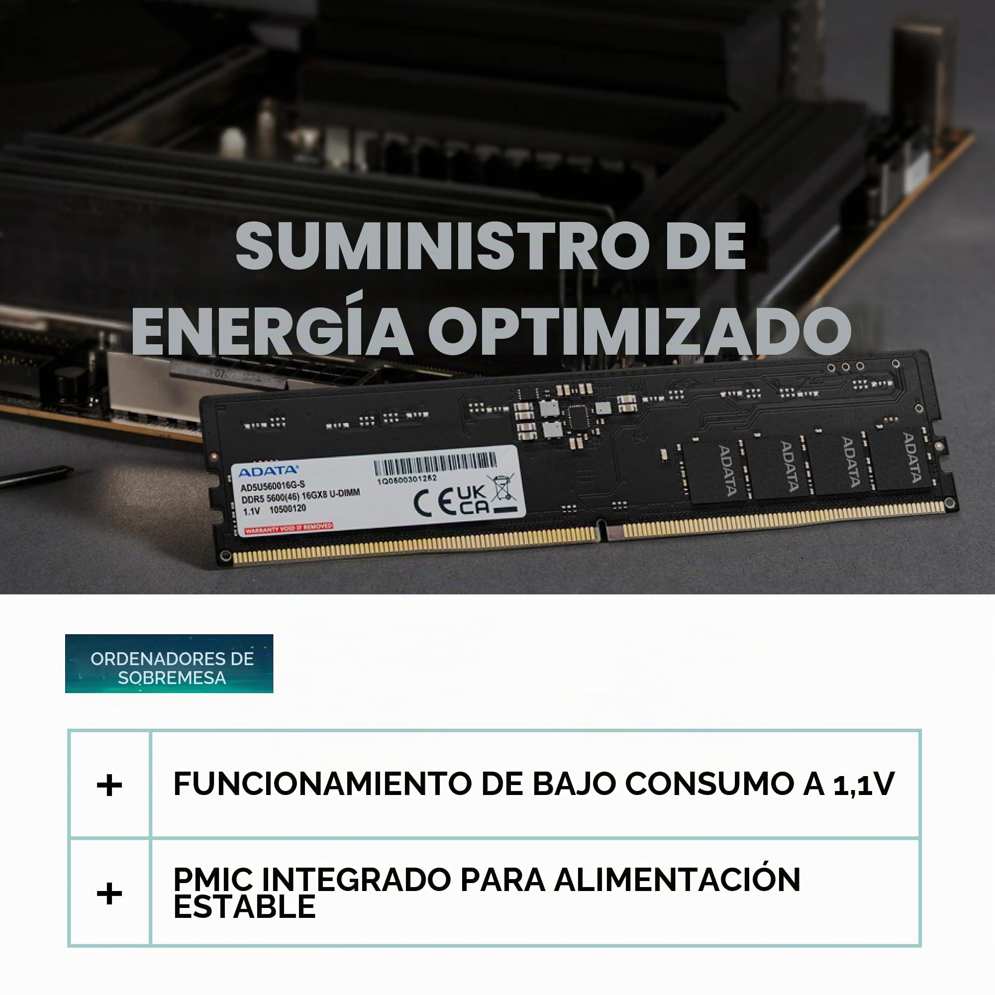 Adata Ddr5 5600 U-Dimm Memoria 32 Gb 2 X 16 Gb 288-Pin Dimm Data Integrity Check [verifica Integrit? Dati] (adata - 32gb:2x16gb - Ddr5 Ram - 5600m)